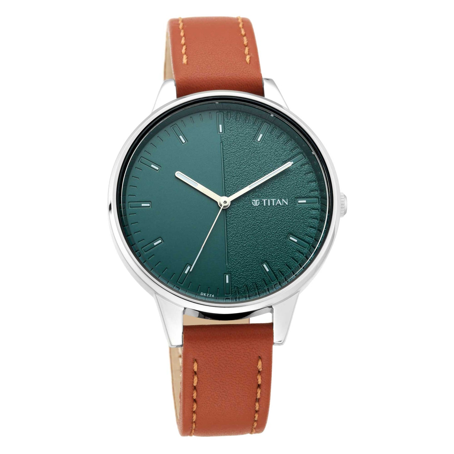 Titan Workwear Green Dial Women Watch With Leather Strap