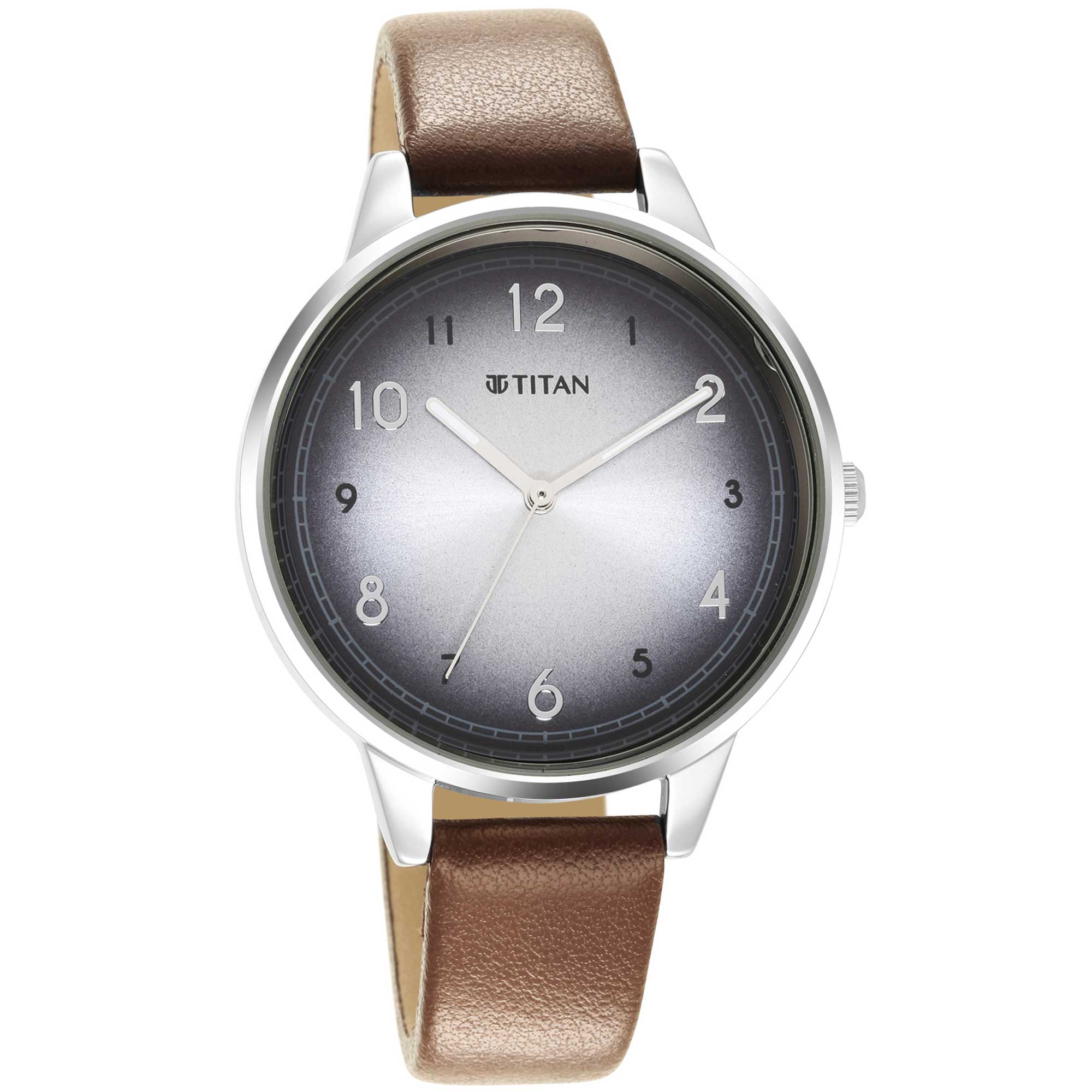 Titan Trendsetters Silver white Dial Women Watch With Leather Strap