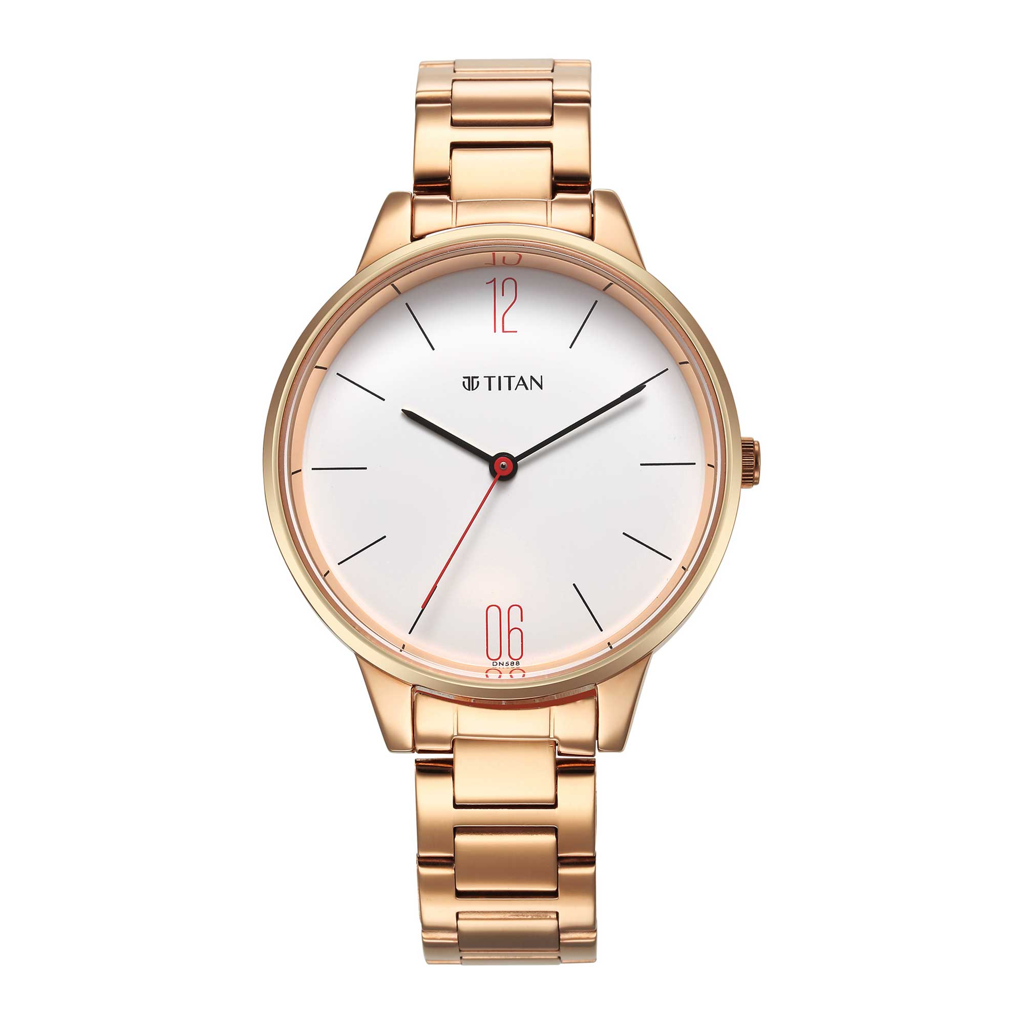 Titan Quartz Analog White Dial Watch for Women