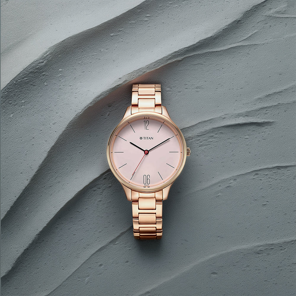 Titan Quartz Analog Rose Gold Dial Watch for Women