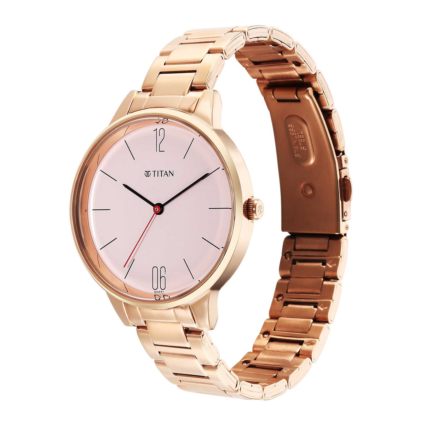 Titan Quartz Analog Rose Gold Dial Watch for Women