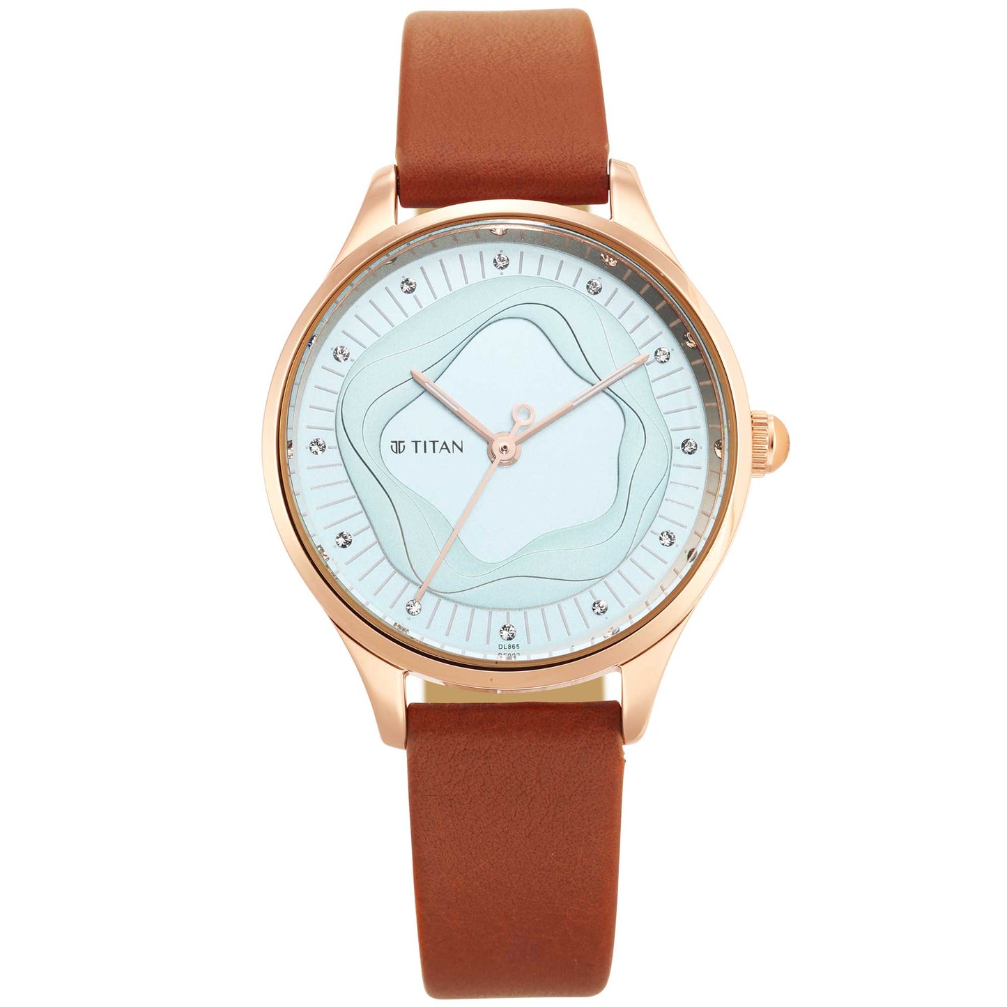 Titan Wander Blue Dial Analog Leather Strap Watch for Women