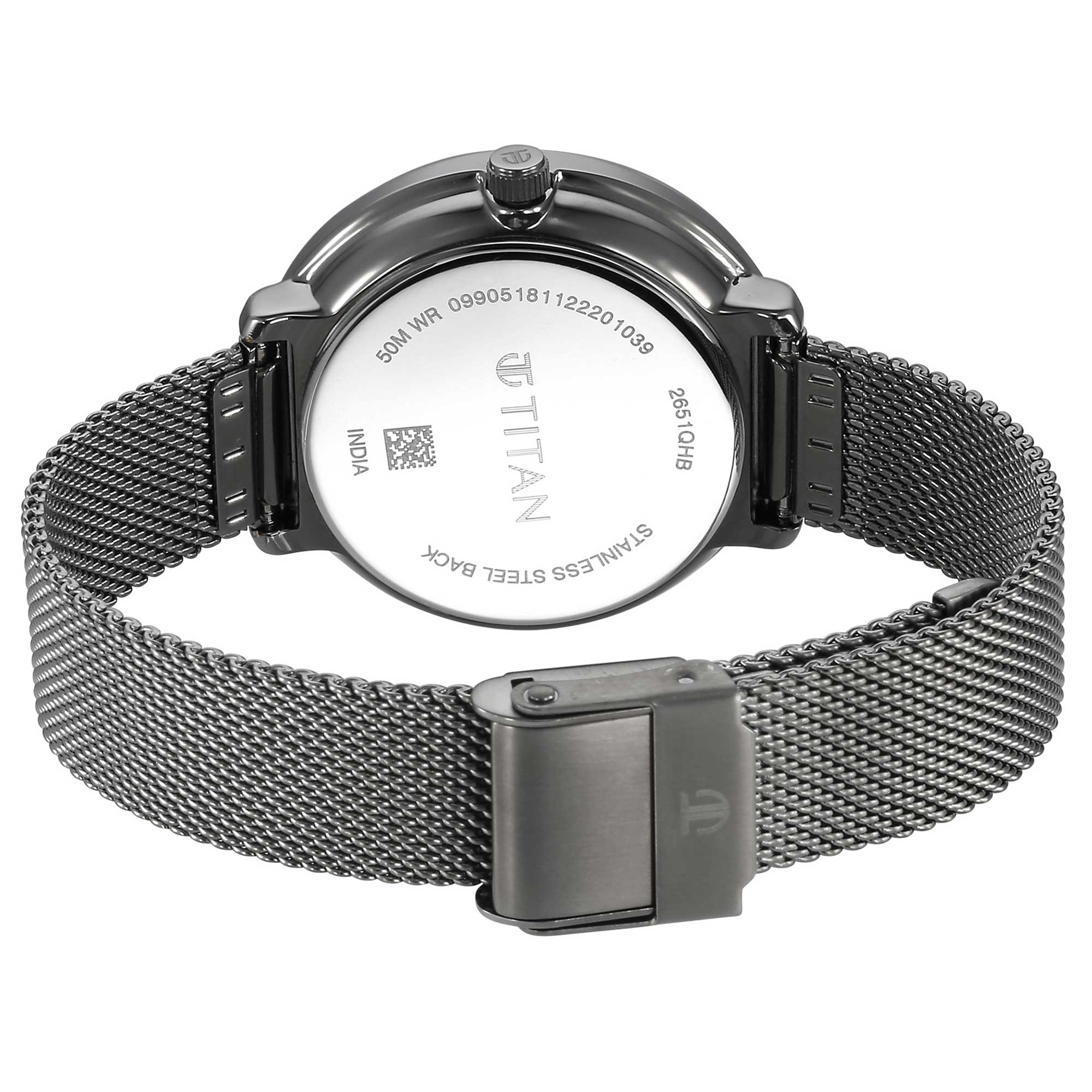 Titan Noir Anthracite Analog Stainless Steel Strap watch for Women