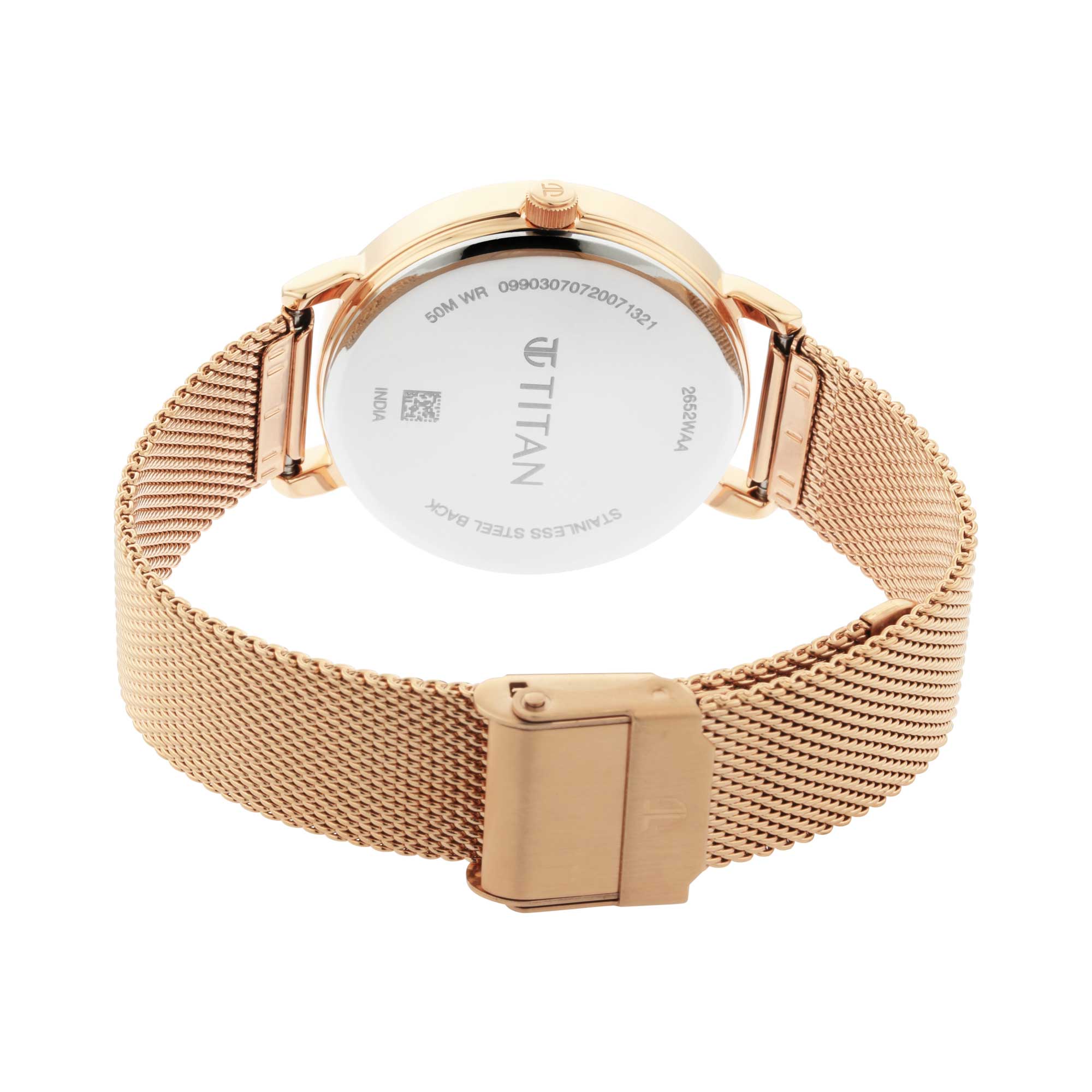 Titan Workwear Rose Gold Dial Multi Metal Strap watch for Women