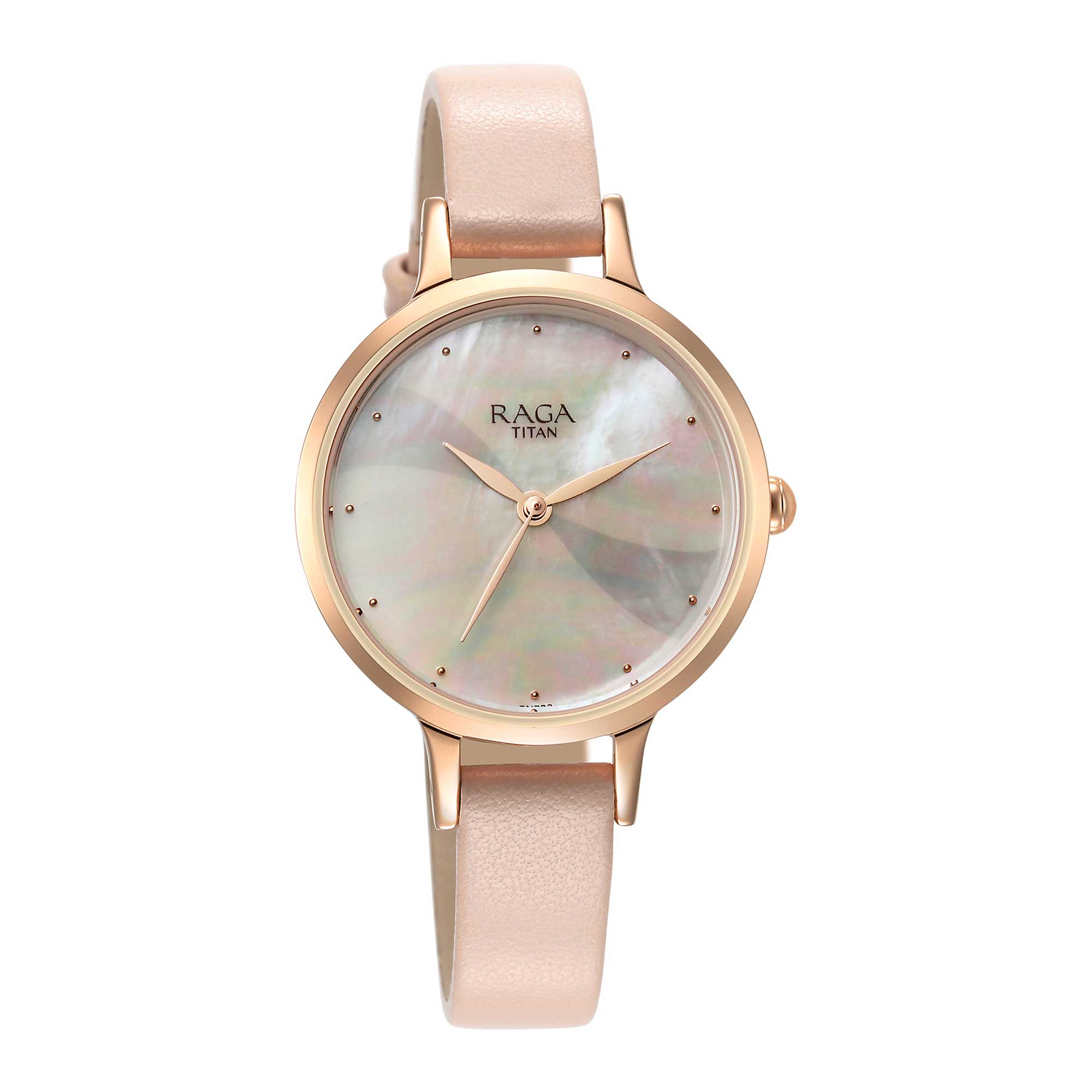 Titan Raga Power Pearls Quartz Analog Mother Of Pearl Dial Metal Strap Watch for Women