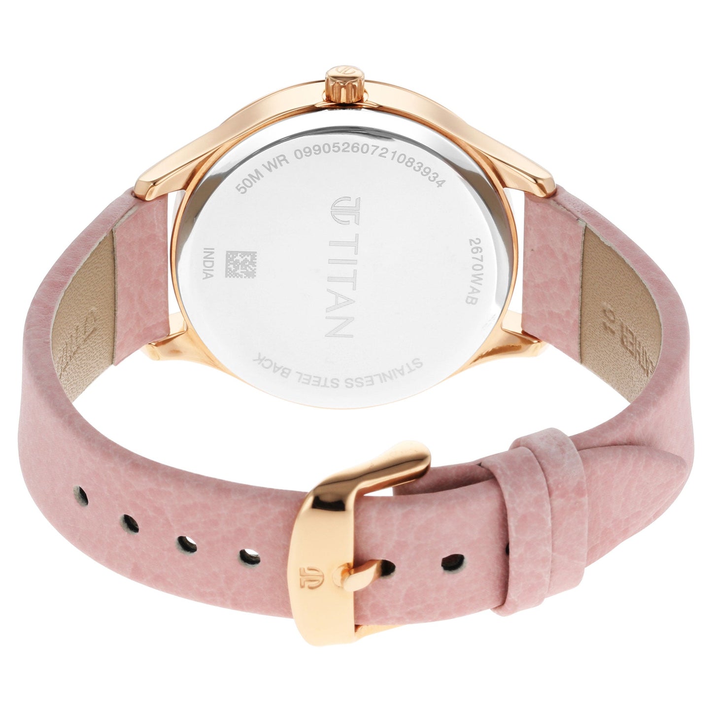 Titan Pastel Dreams Pink Mother of Pearl Dial Analog Leather Strap Watch for Women