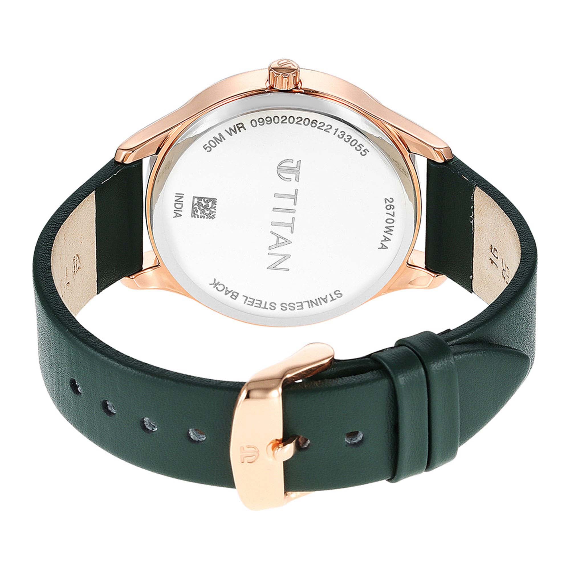 Titan Neo Workdays Silver Dial Multi Leather Strap watch for Women