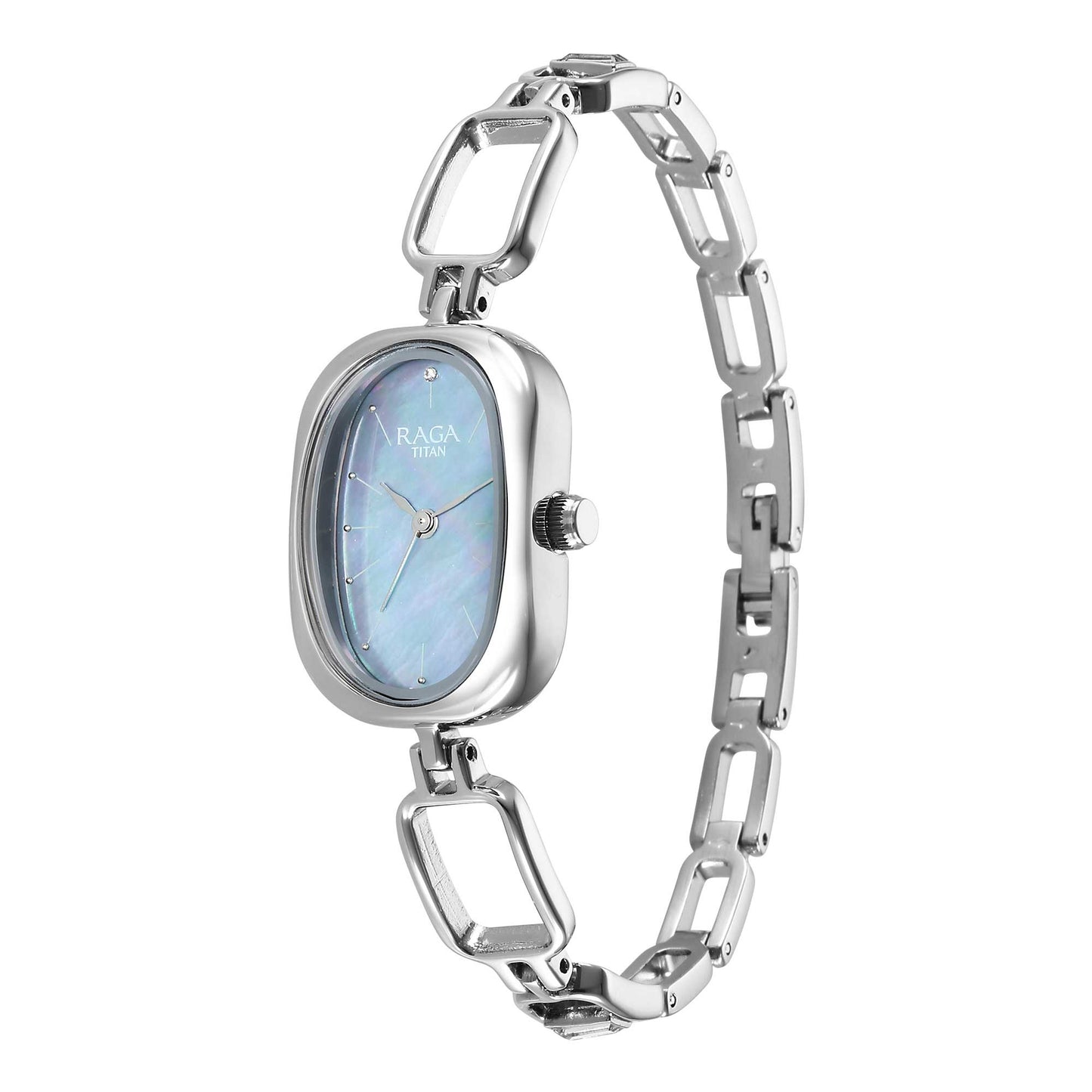 Titan Raga Viva Mother Of Pearl Dial Analog Metal Strap Watch for Women