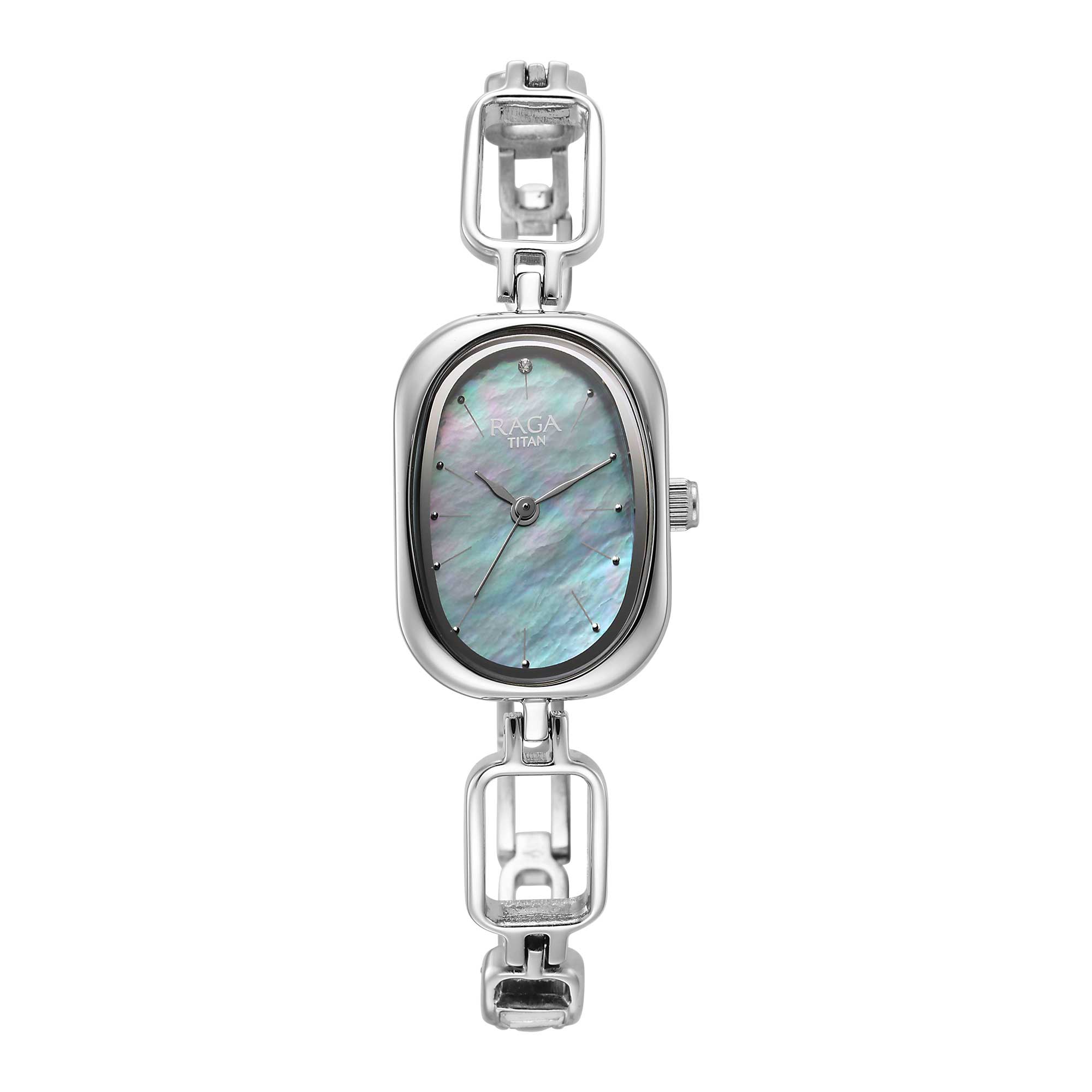 Titan Raga Viva Mother Of Pearl Dial Analog Metal Strap Watch for Wome Titan World