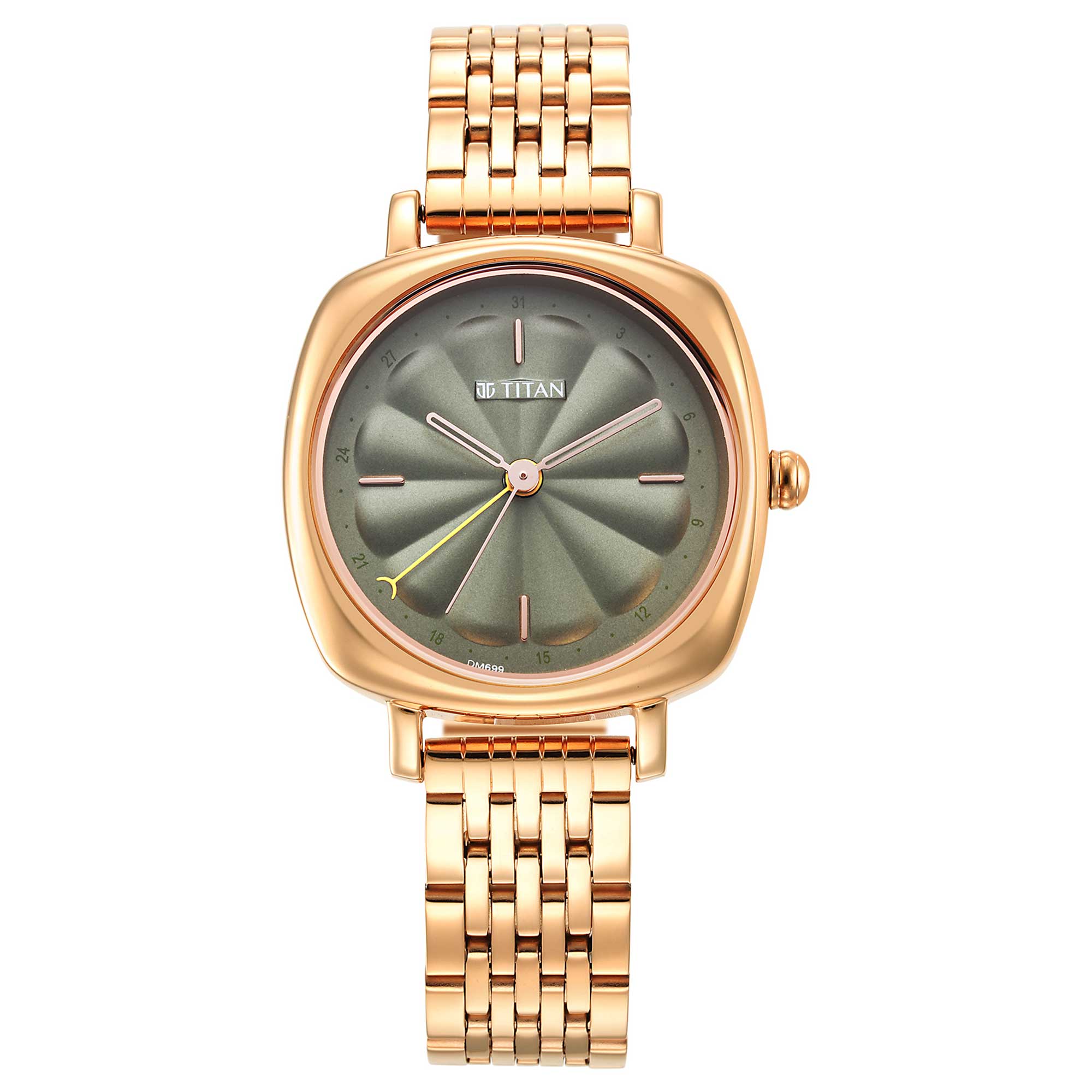 Neo Green Dial Stainless Steel Strap Watch for Women