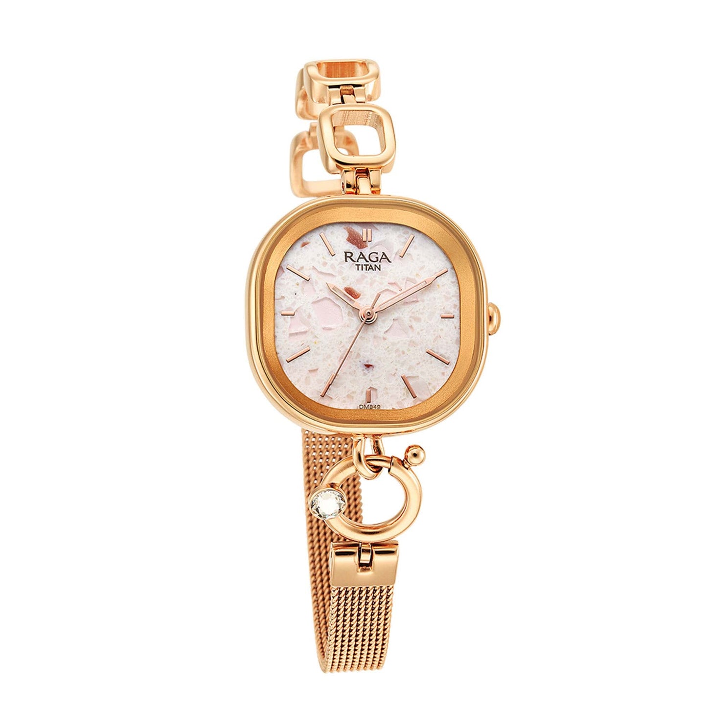 Titan Raga Delight Pink Dial Analog Metal Strap watch for Women