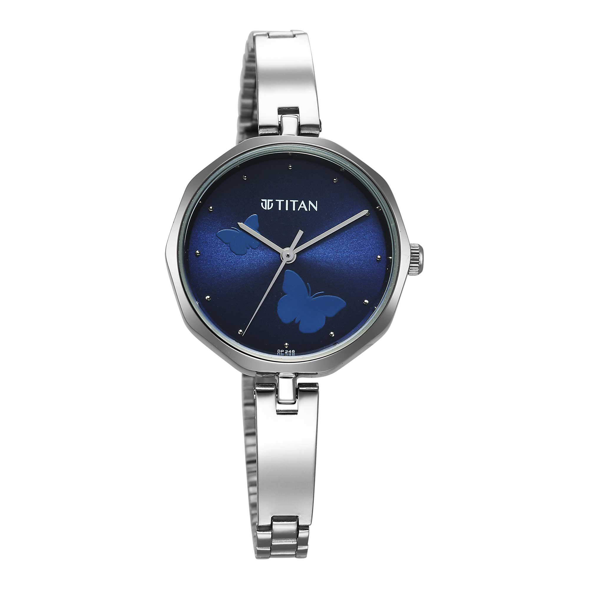 Titan Karishma Quartz Analog Blue Dial Stainless Steel Strap Watch for Women