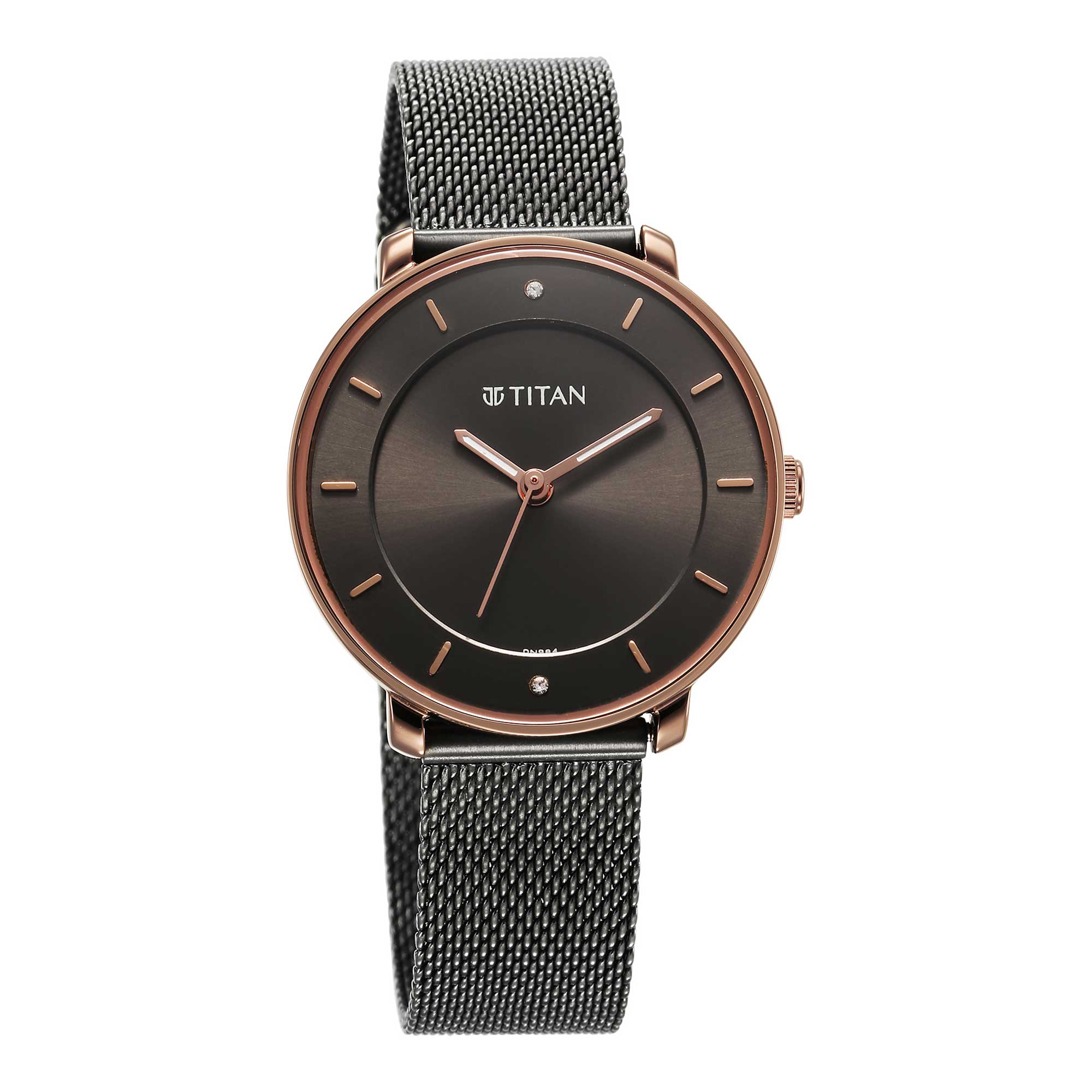 Titan Noir Anthracite Dial Analog Metal Strap Watch for Women