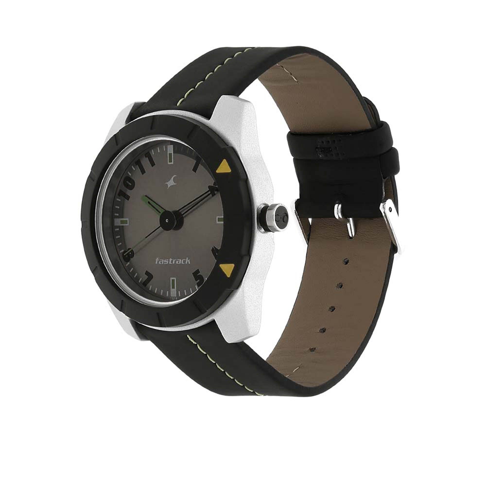 Fastrack Quartz Analog Grey Dial Plastic Strap Watch for Guys