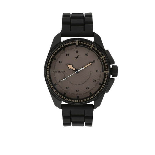 Fastrack Quartz Analog Brown Dial Plastic Strap Watch for Guys