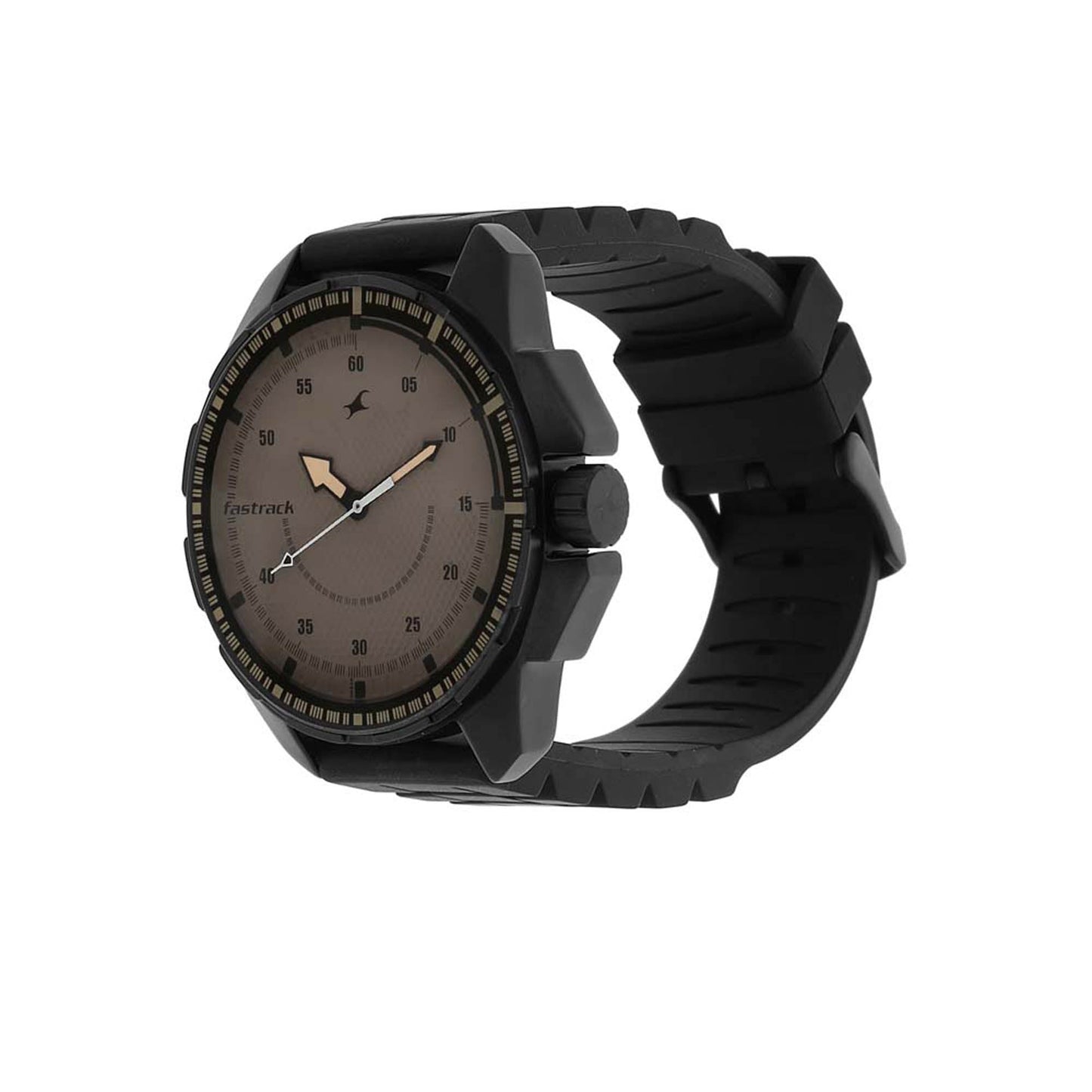 Fastrack Quartz Analog Brown Dial Plastic Strap Watch for Guys