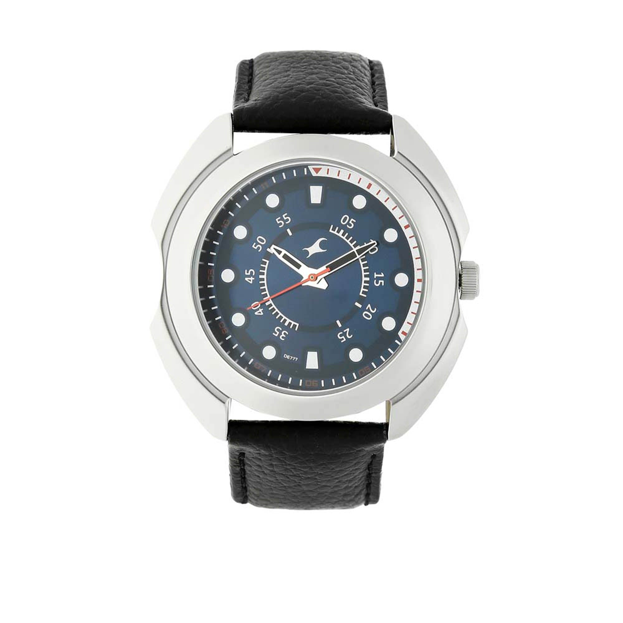 Fastrack Quartz Analog Blue Dial Leather Strap Watch for Guys