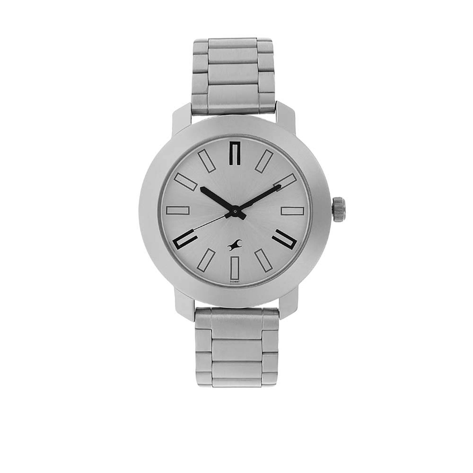 Fastrack Quartz Analog Silver Dial Stainless Steel Strap Watch for