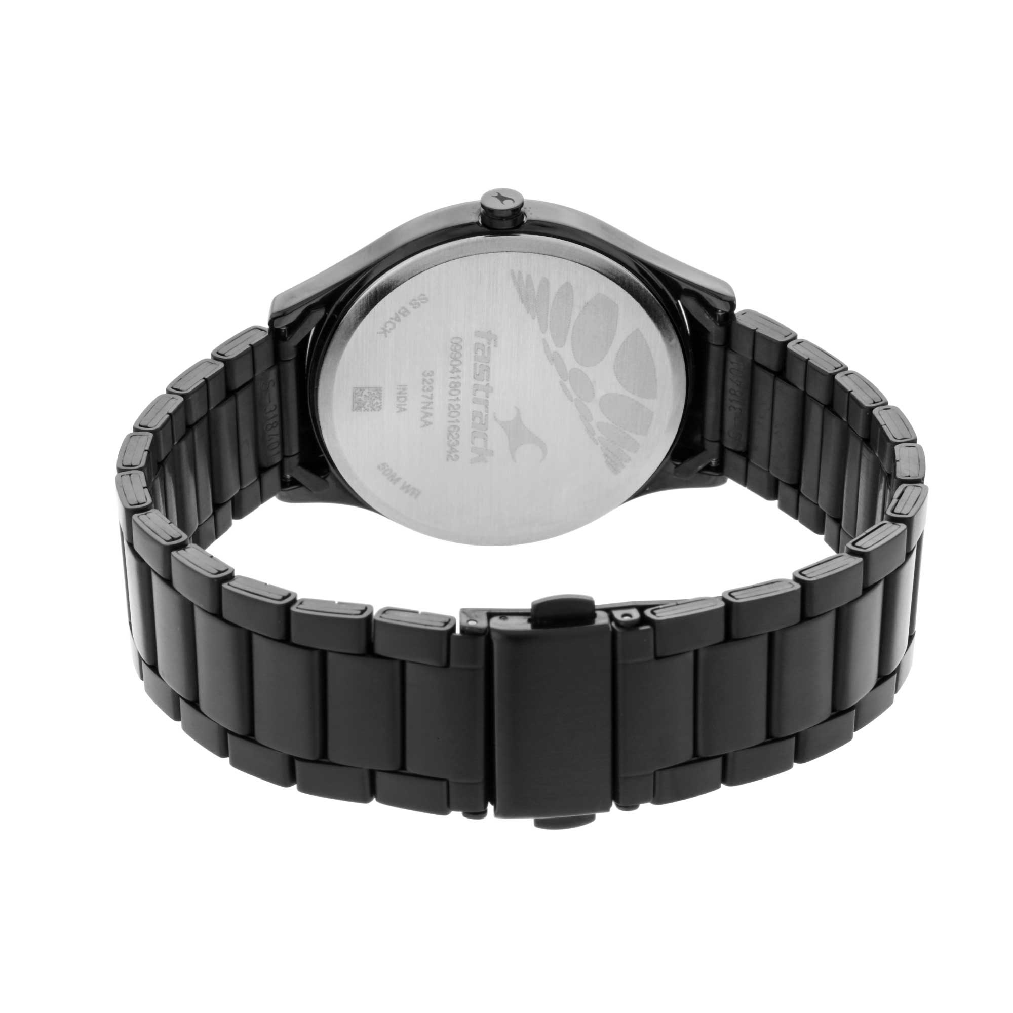 Fastrack Tripster Quartz Analog Black Dial Stainless Steel Strap