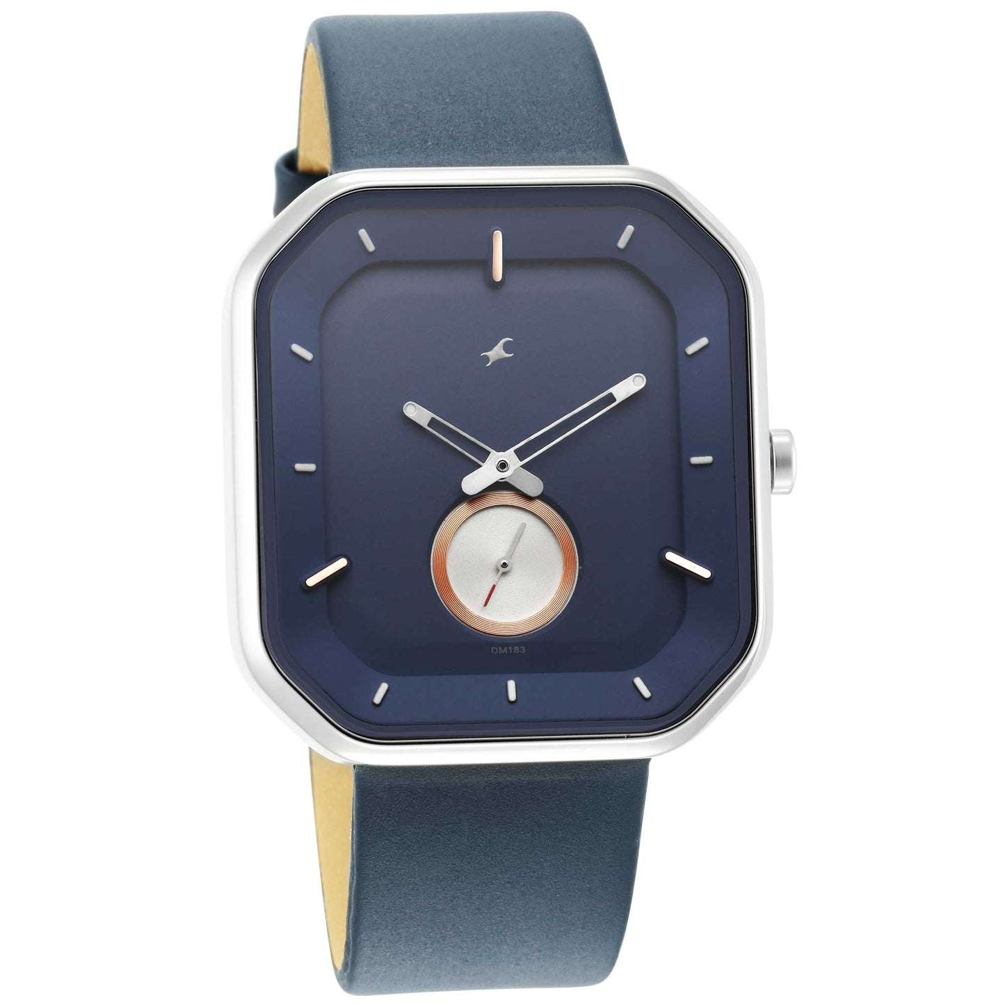 After Dark Blue Dial Leather Strap Watch for Guys