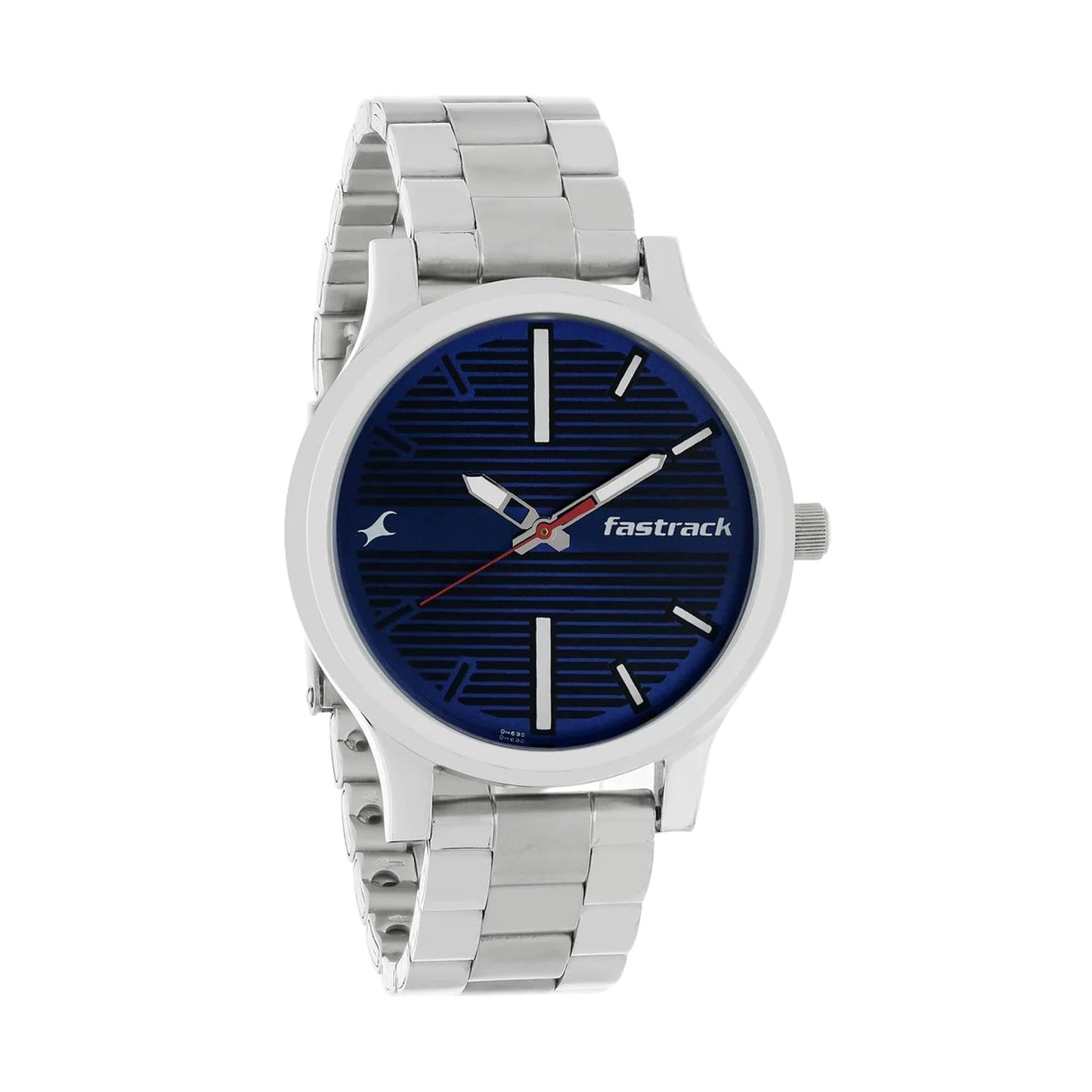 Fastrack Fundamentals Quartz Analog Blue Dial Stainless Steel Strap Watch for Guys