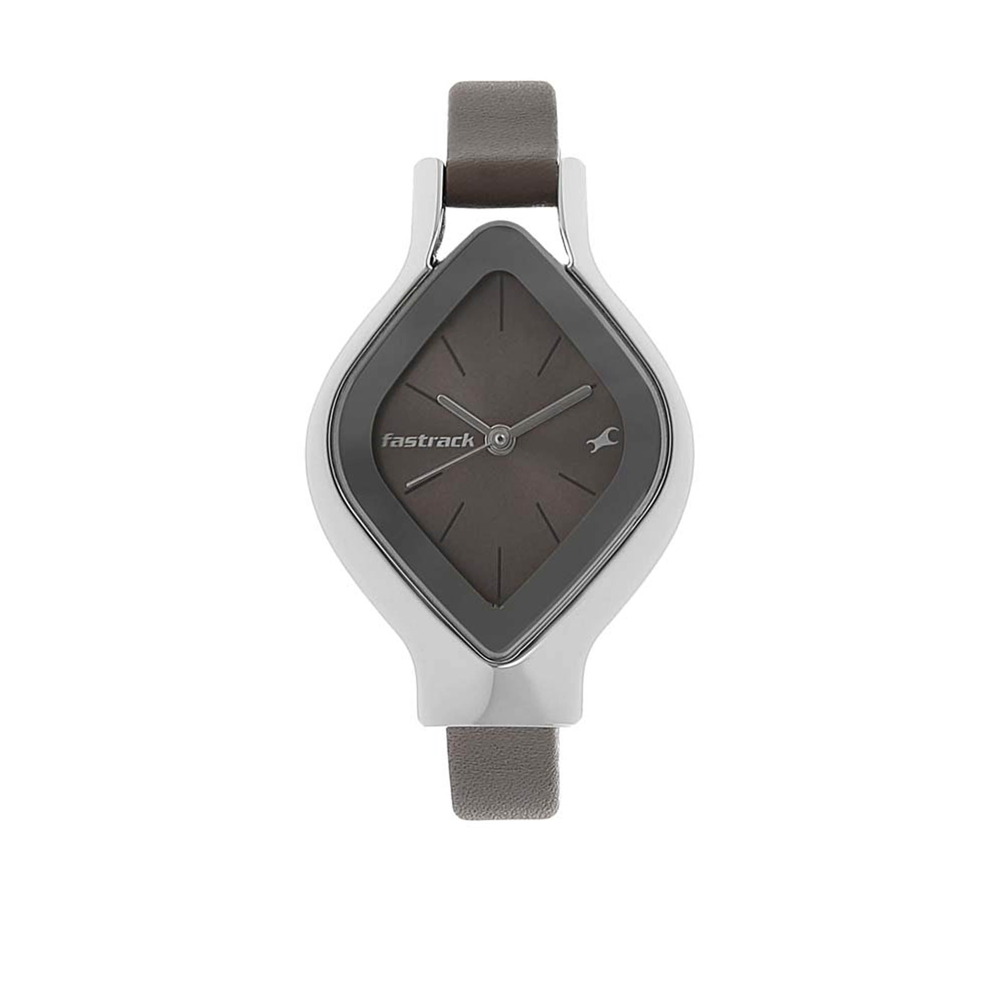 Fastrack Quartz Analog Brown Dial Leather Strap Watch for Girls