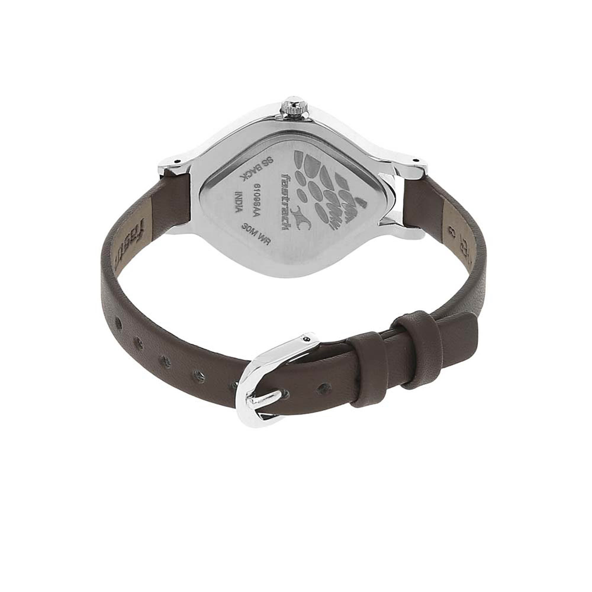 Fastrack Quartz Analog Brown Dial Leather Strap Watch for Girls