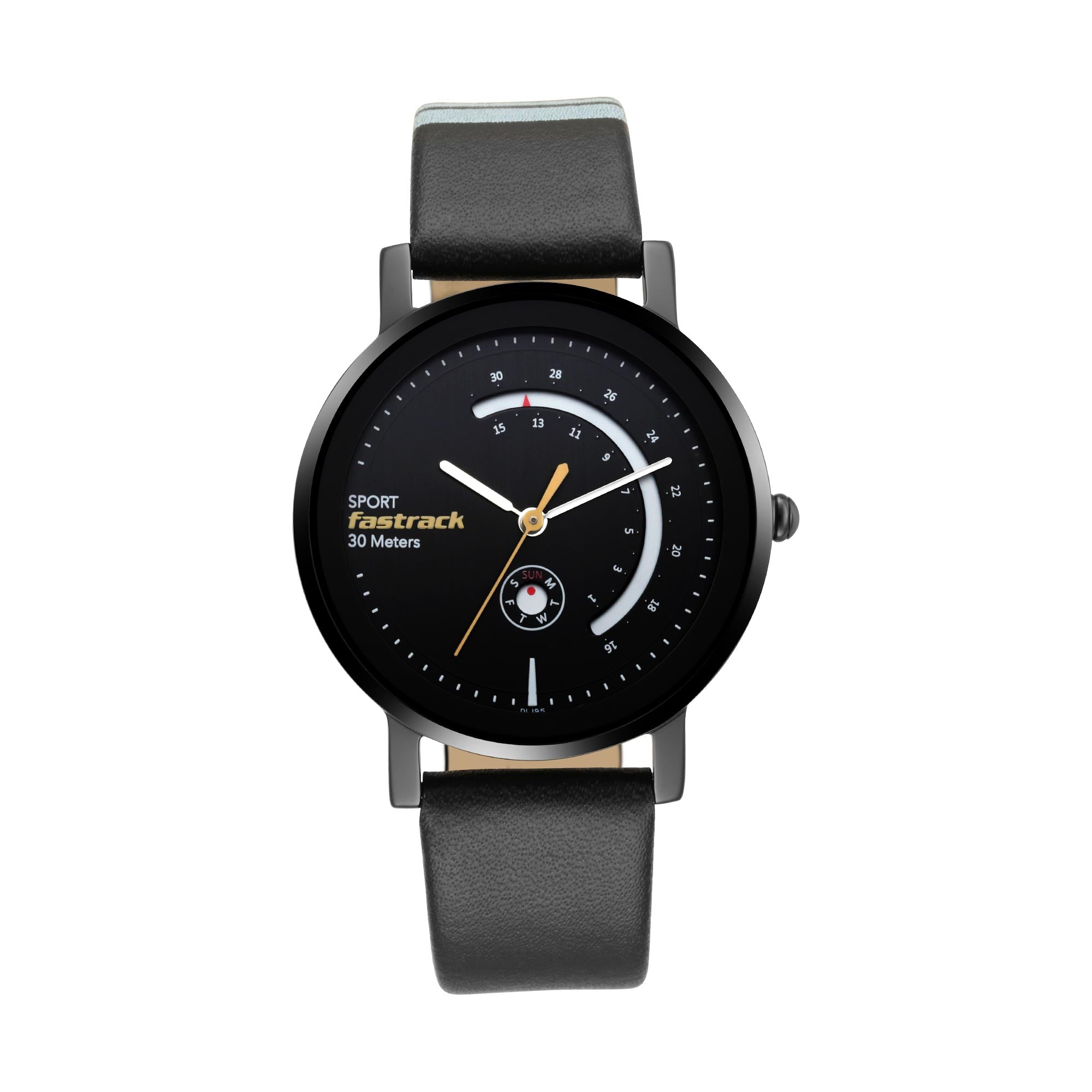Fastrack Wear Your Look Quartz Analog with Day and Date Black Dial Leather Strap Watch for Girls