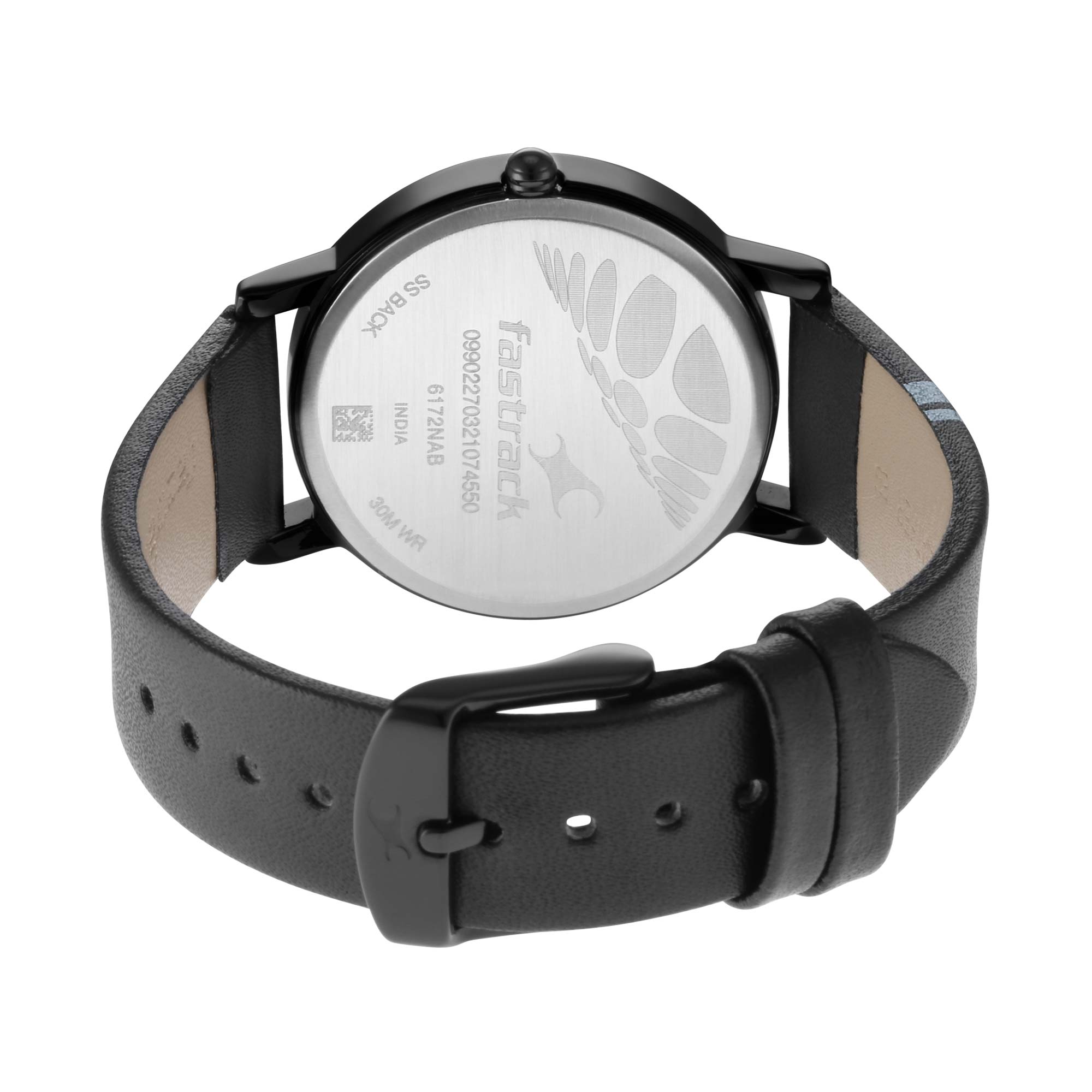 Fastrack Wear Your Look Quartz Analog with Day and Date Black Dial Leather Strap Watch for Girls