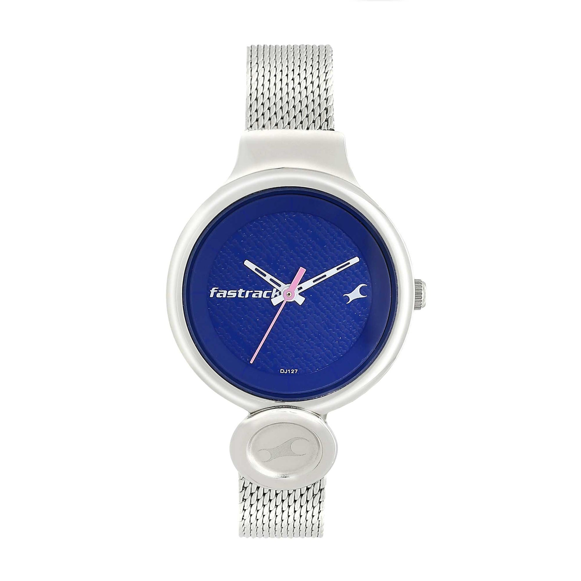 Fastrack Denim Quartz Analog Blue Dial Stainless Steel Strap Watch