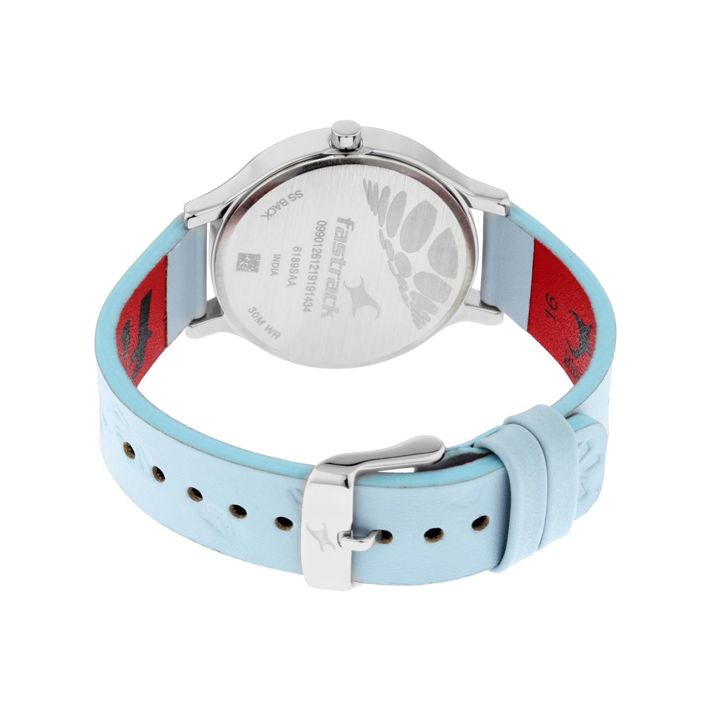 Fastrack I Love Me Quartz Analog Blue Dial Leather Strap Watch for Girls