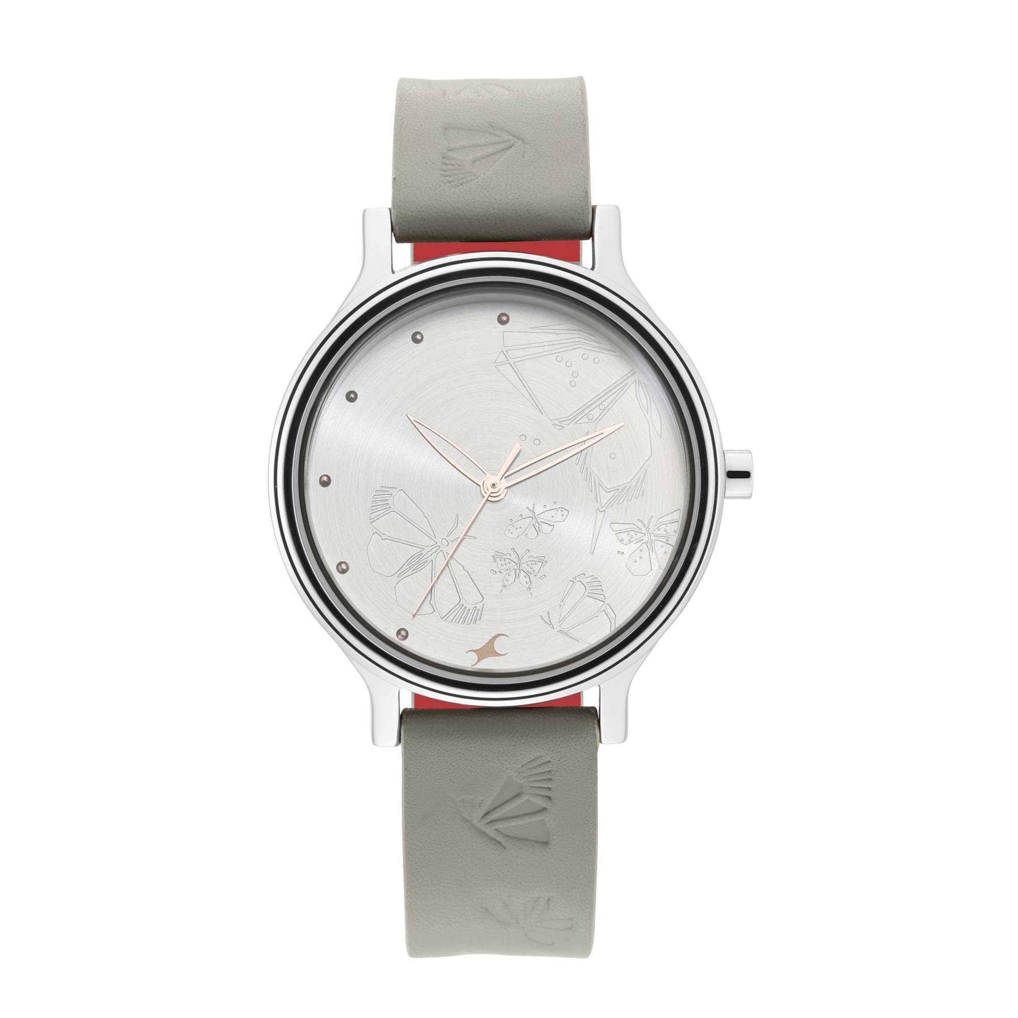 Fastrack I Love Me Quartz Analog Silver Dial Leather Strap Watch for Girls
