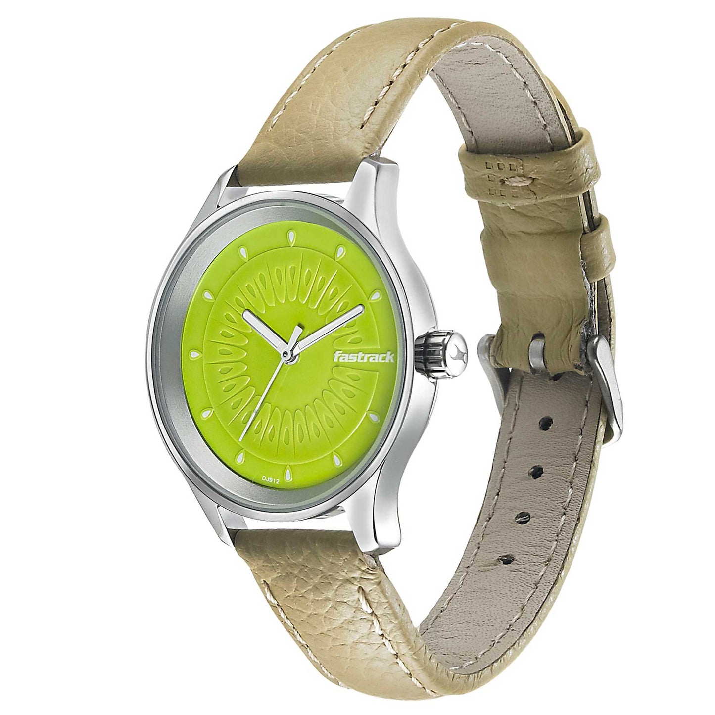 Fastrack Quartz Analog Green Dial Leather Strap Watch for Girls
