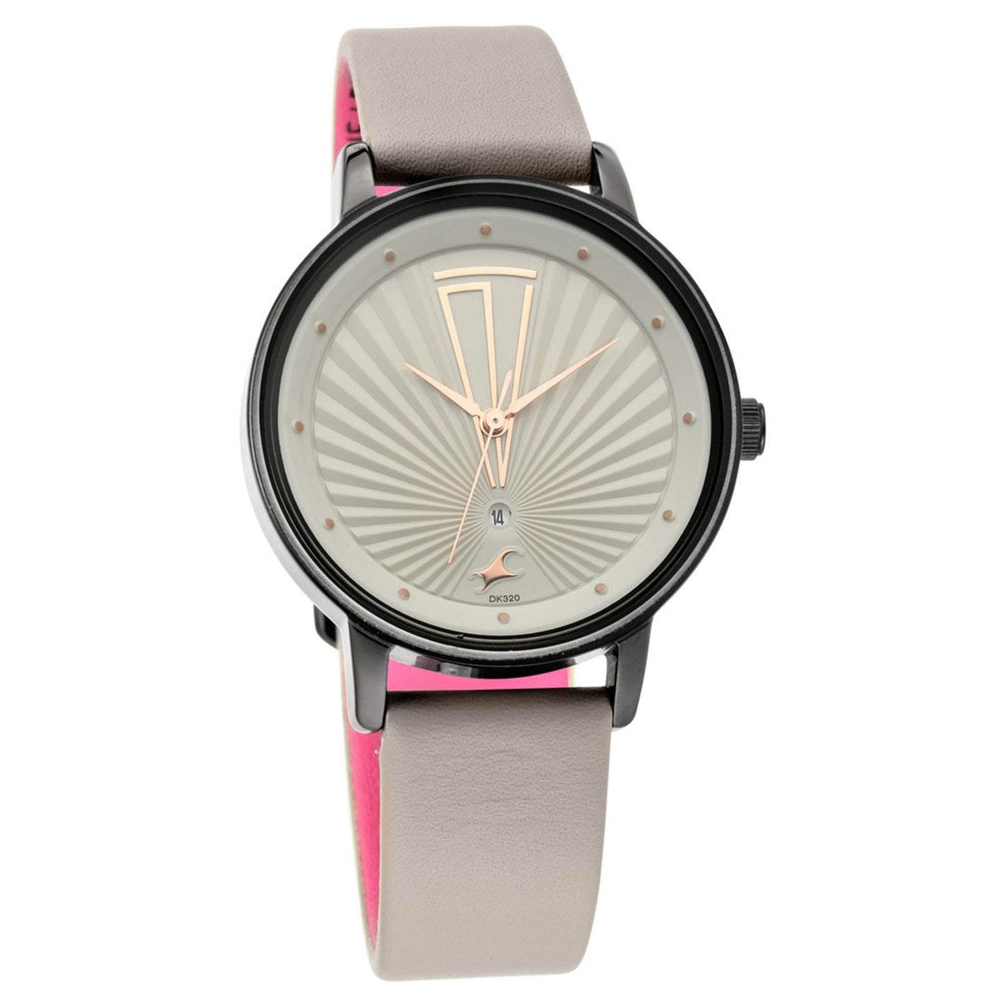 Fastrack Fastrack Ruffles Quartz Analog with Date Grey Dial Leather Strap Watch for Girls