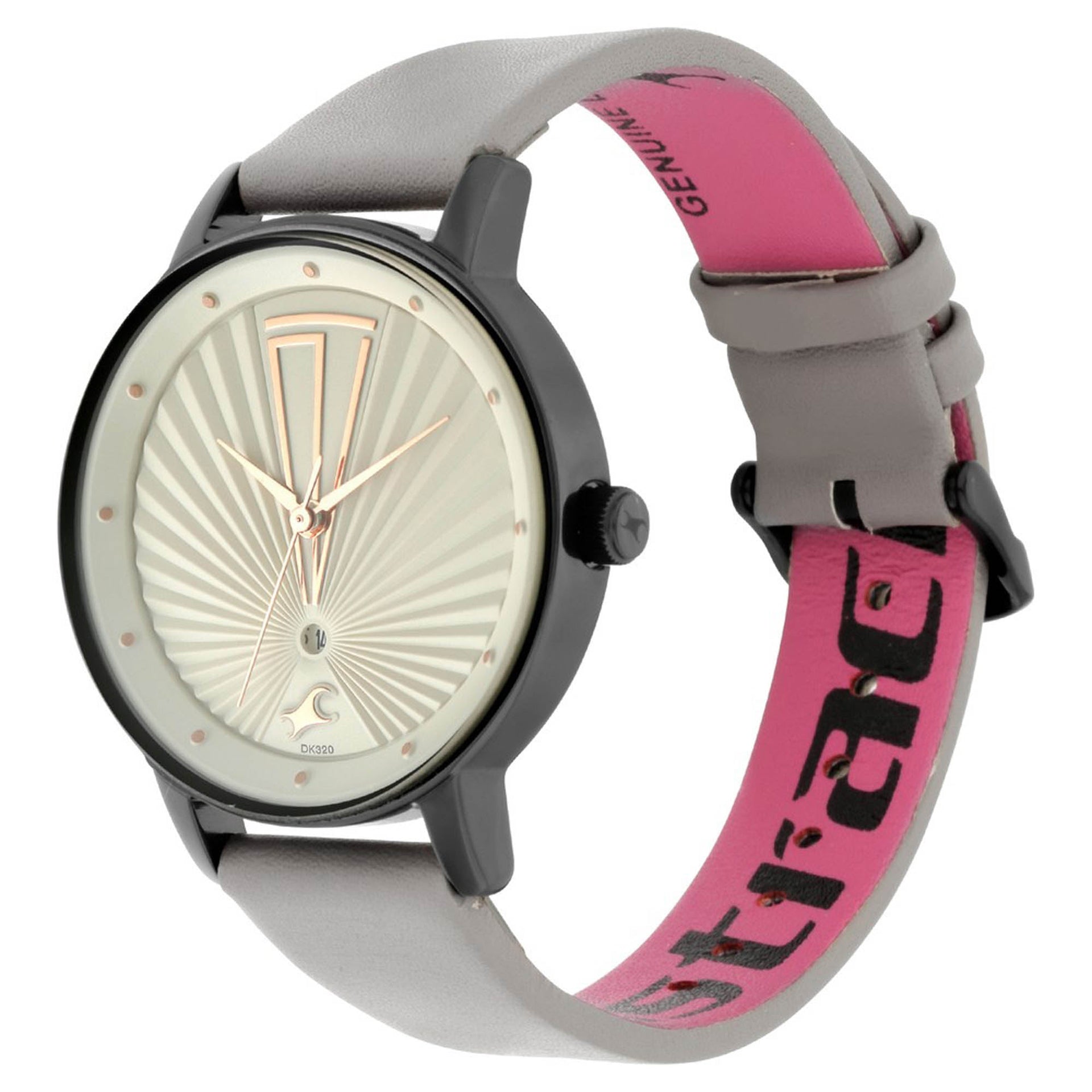 Fastrack Fastrack Ruffles Quartz Analog with Date Grey Dial Leather St â Titan World