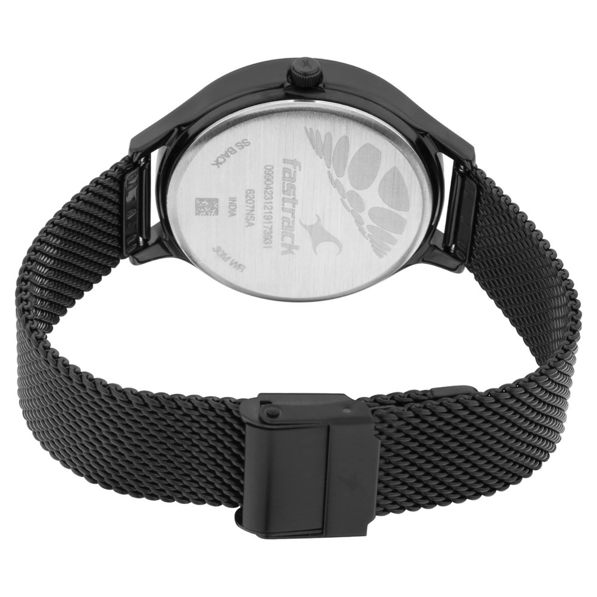 Fastrack Fastrack Ruffles Quartz Analog with Day and Date Black Dial Stainless Steel Strap Watch for Girls