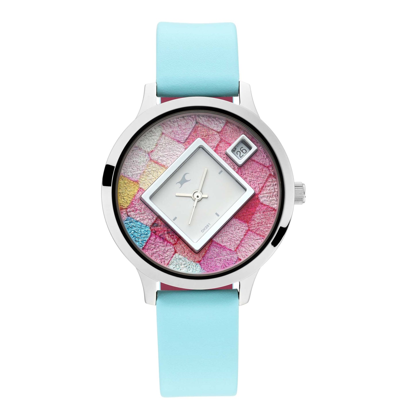 Fastrack Fastrack Fit Outs Quartz Analog with Date Multicoloured Dial Leather Strap Watch for Girls