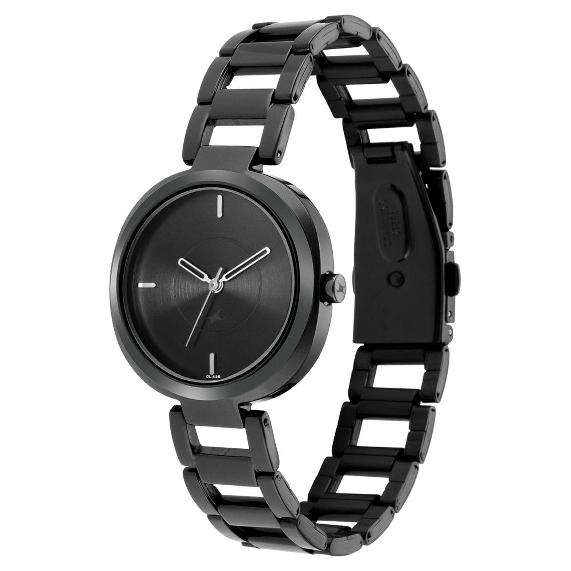 Stainless Steel Strap Watch For Men Fastrack Watch Black Chain