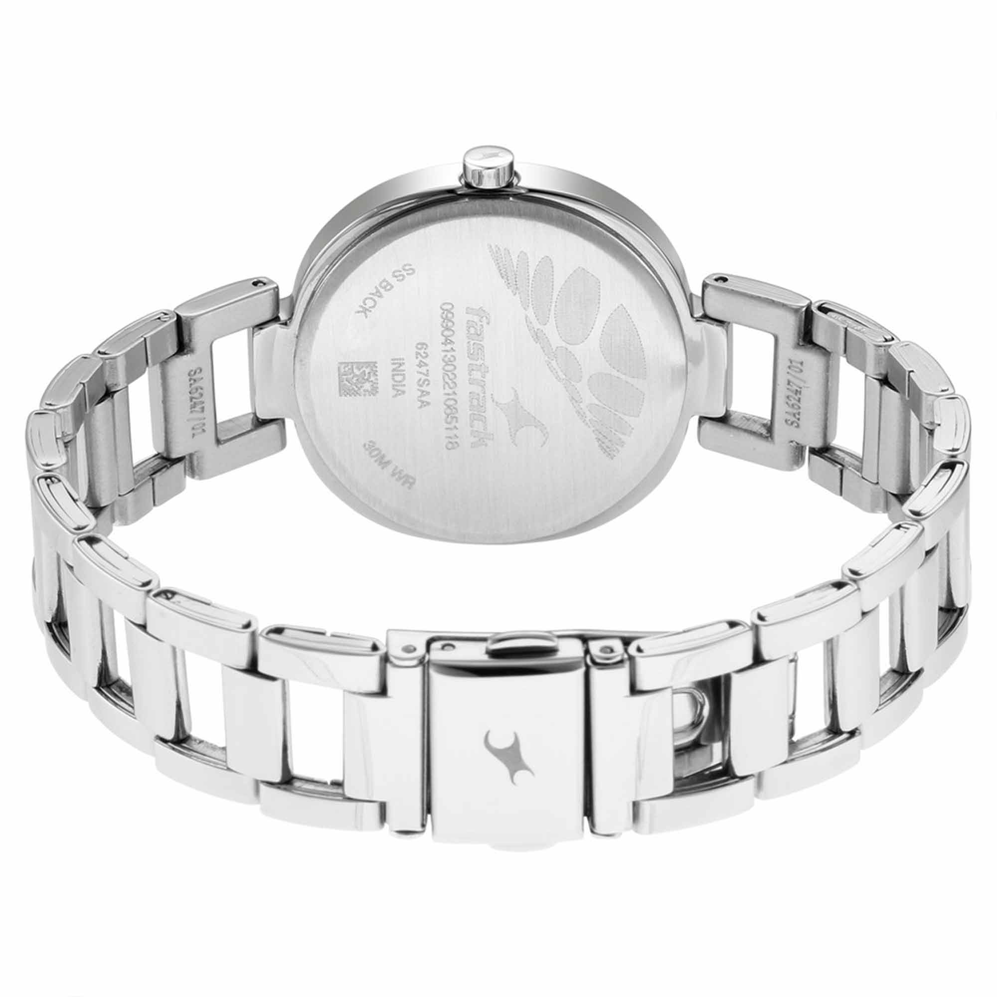 Fastrack Stunners Quartz Analog Silver Dial Metal Strap Watch for