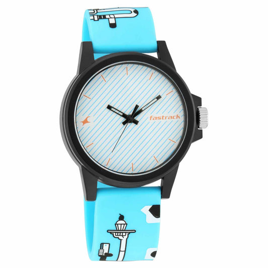 Fastrack Hashtag Quartz Analog Multicoloured Dial Silicone Strap Unisex Watch