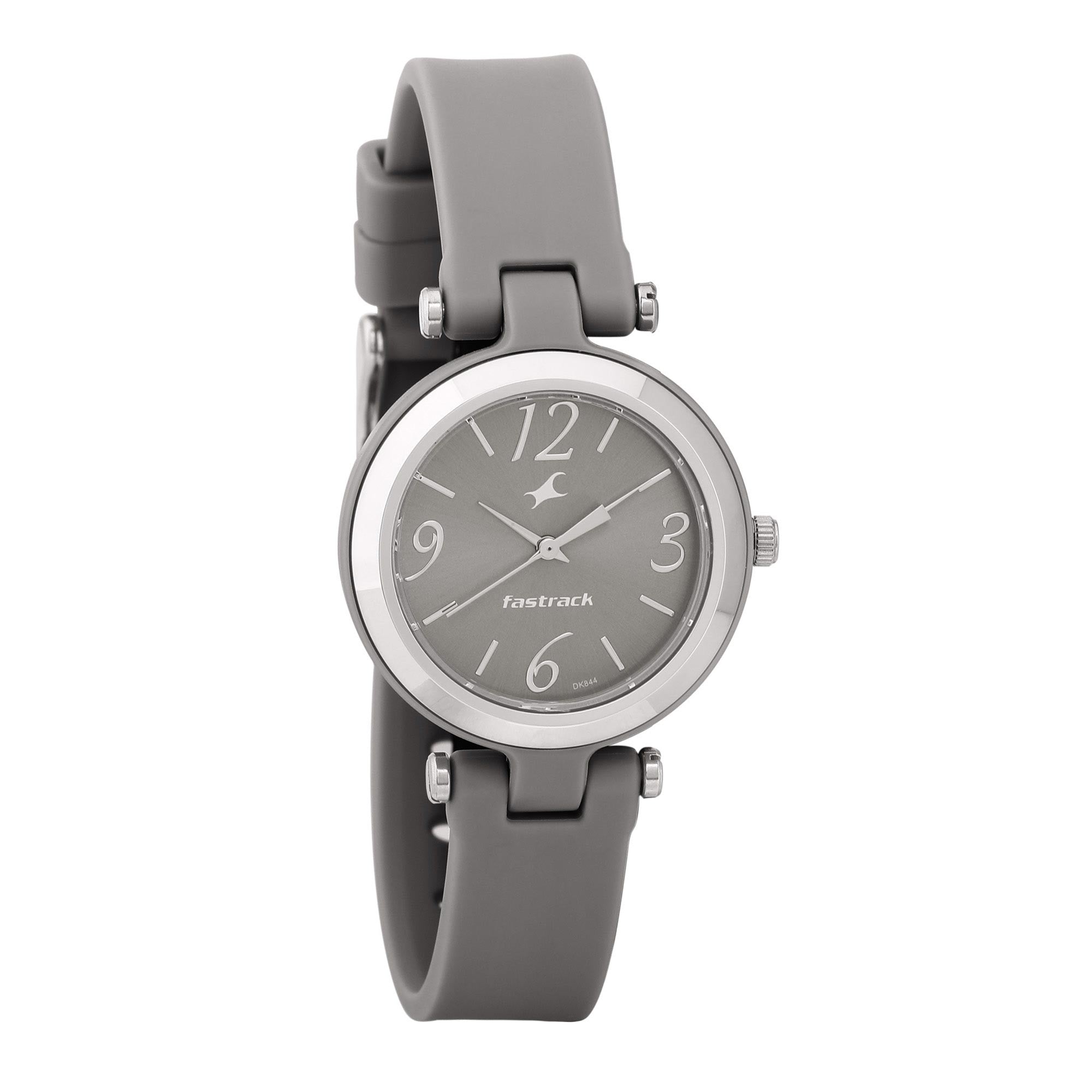 Fastrack Trendies Quartz Analog Grey Dial Silicone Strap Watch for Girls