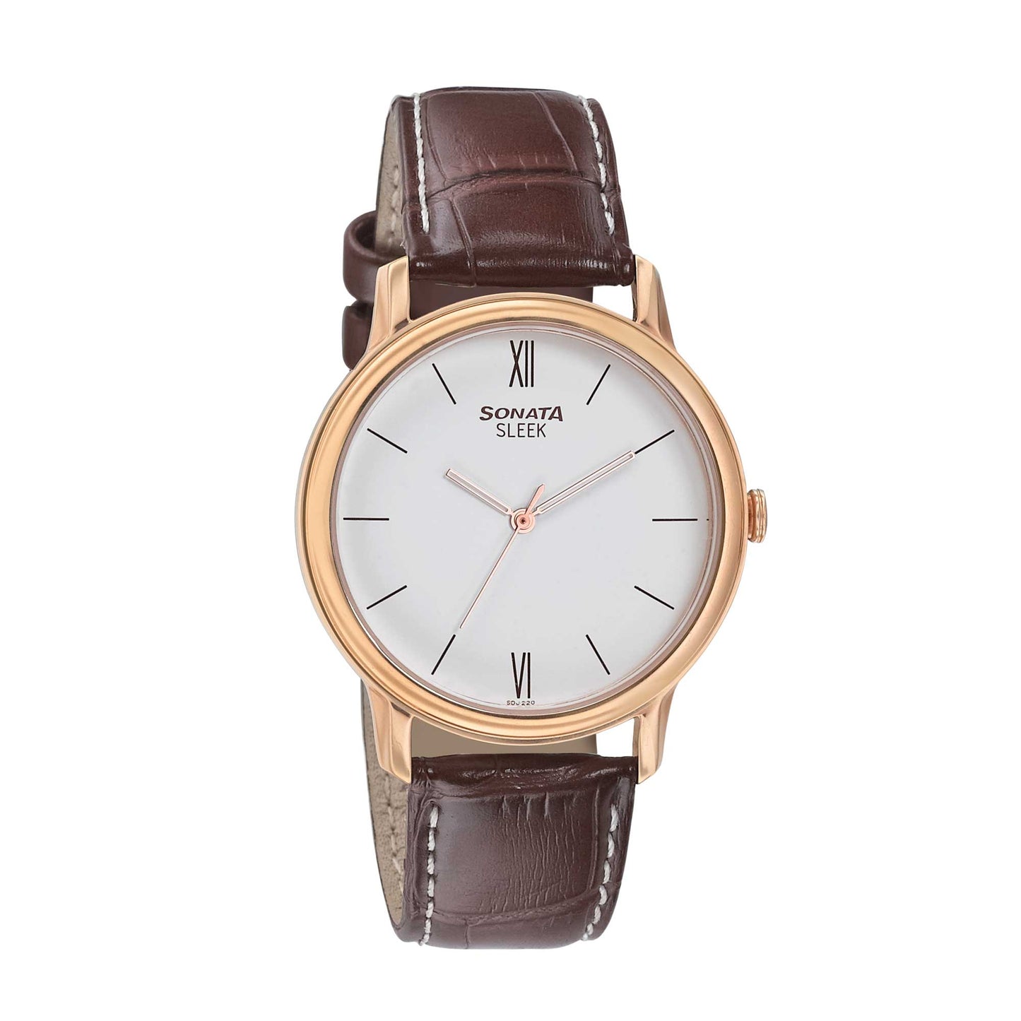 Sonata Quartz Analog White Dial Leather Strap Watch for Men