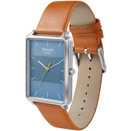 Sonata Quartz Analog Leather Strap Watch for Men