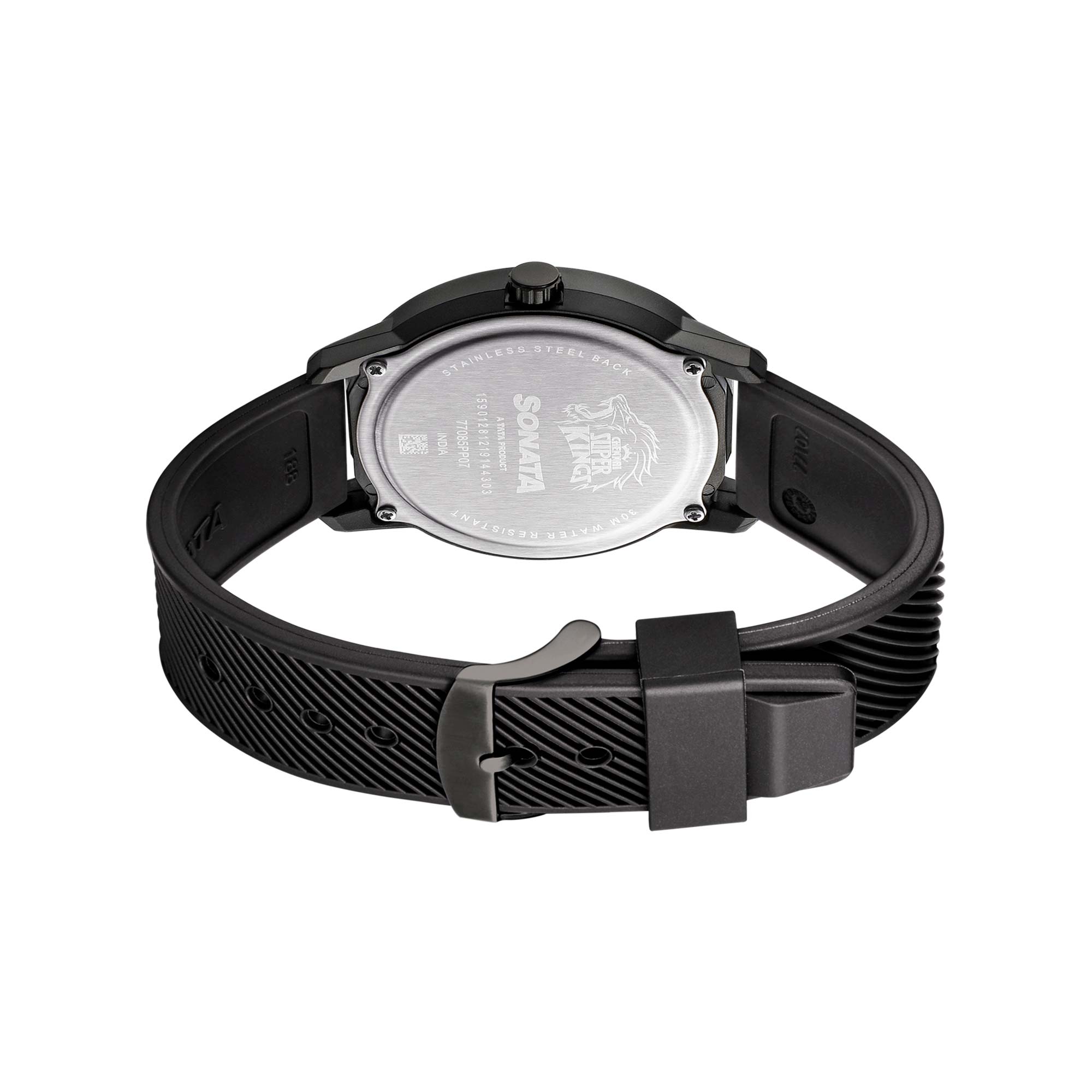 Sonata Csk Quartz Analog Black Dial TPU Strap Unisex Watch