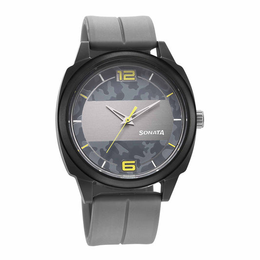 Camo Multicoloured Dial Plastic Strap Watch for Men