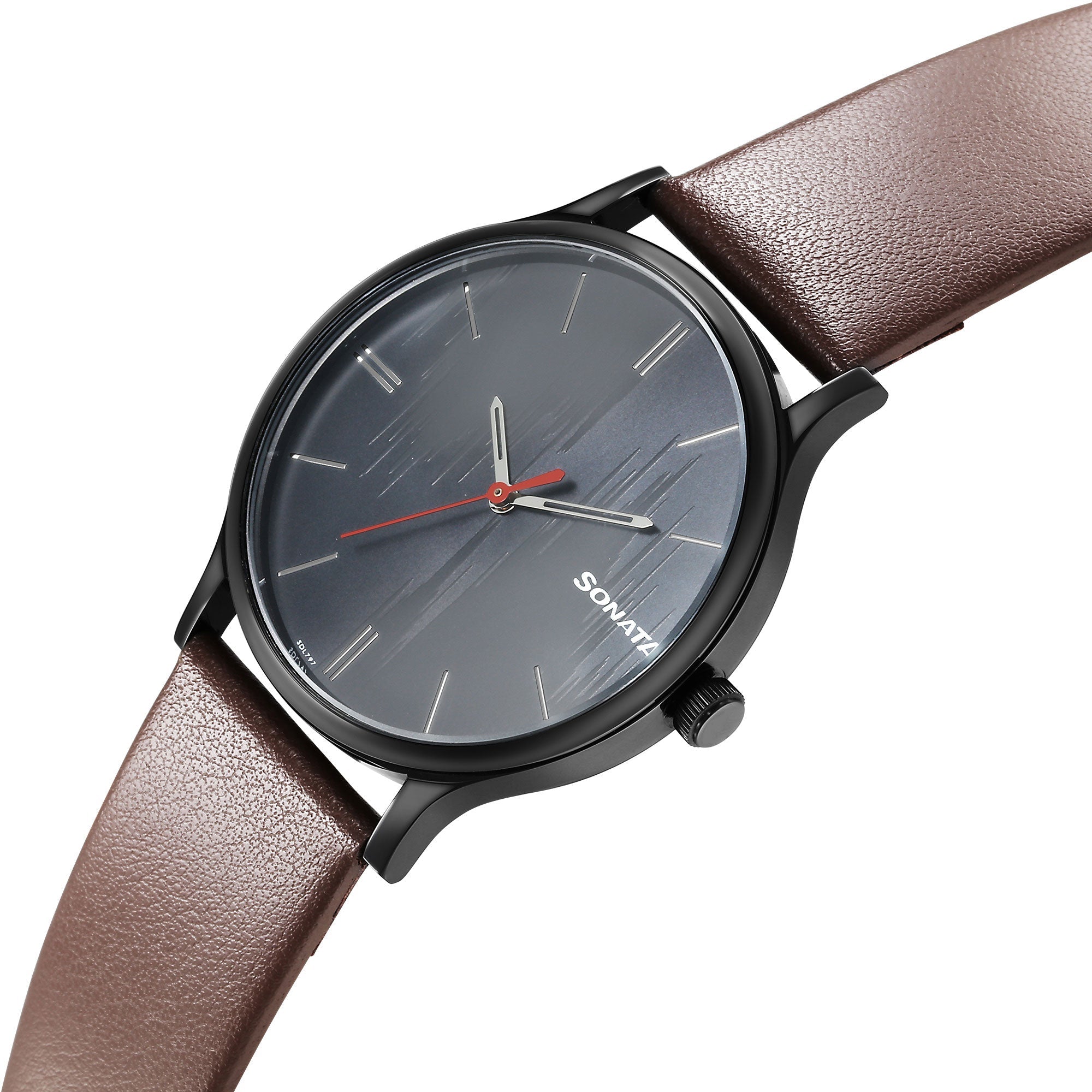 Knot Grey Dial Leather Strap Watch for Men – Titan World