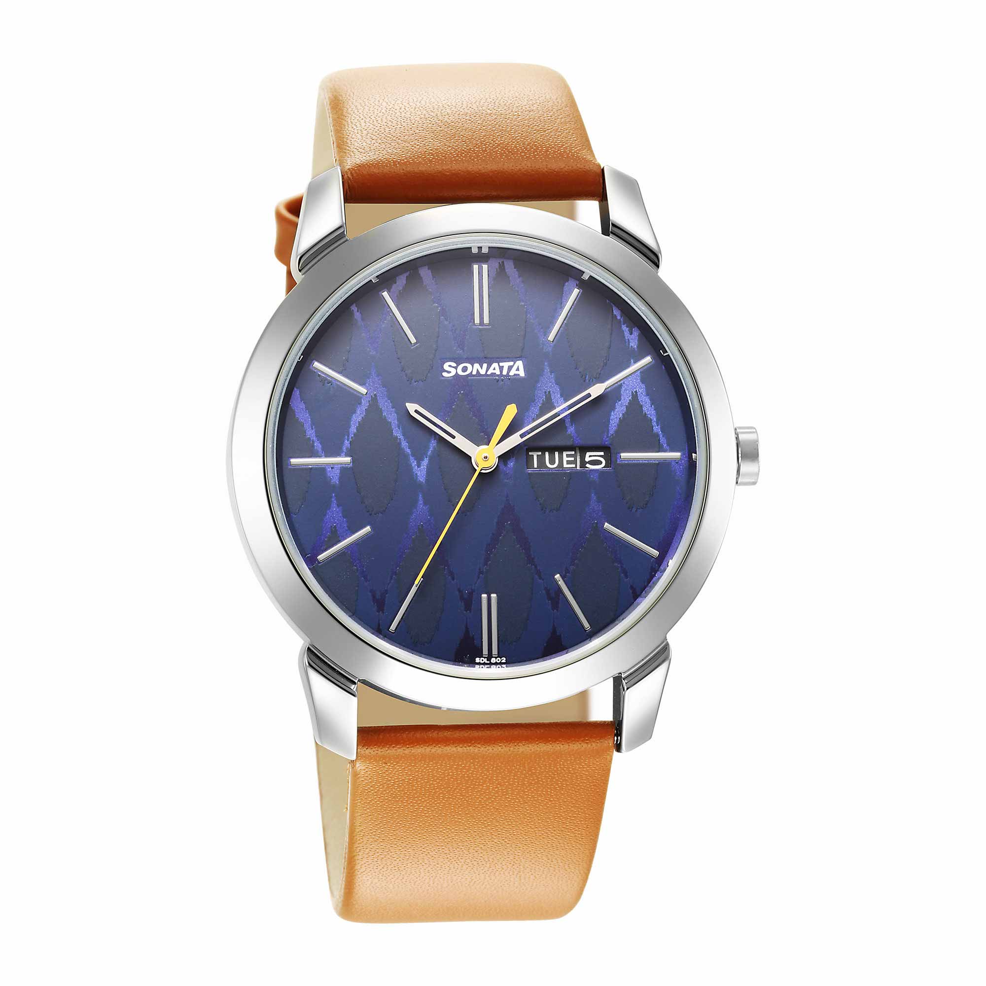 Knot Blue Dial Leather Strap Watch for Men