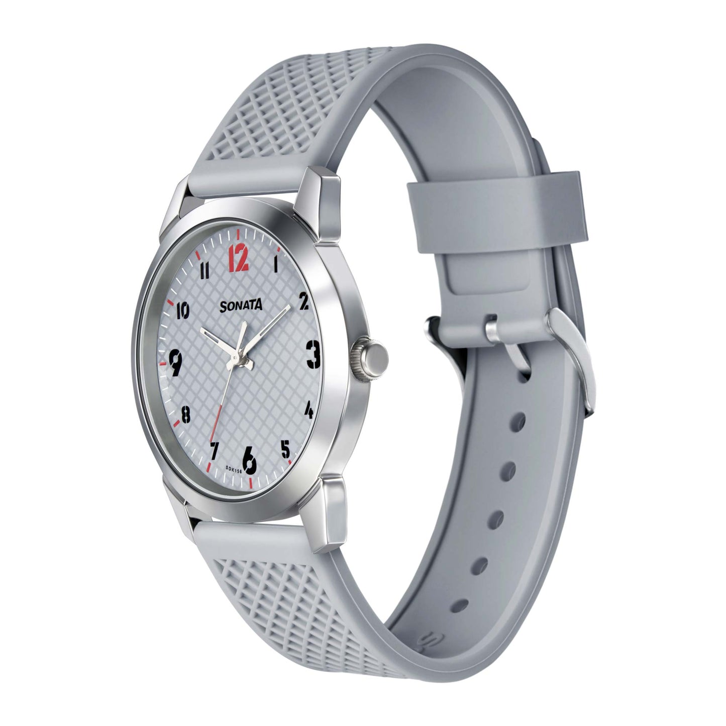 Sonata Quartz Analog Grey Dial TPU Strap Watch for Men