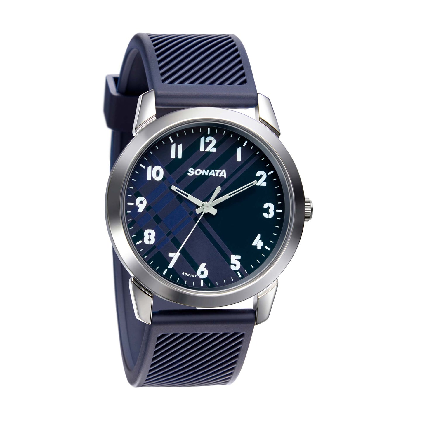 Sonata Quartz Analog Blue Dial TPU Strap Watch for Men