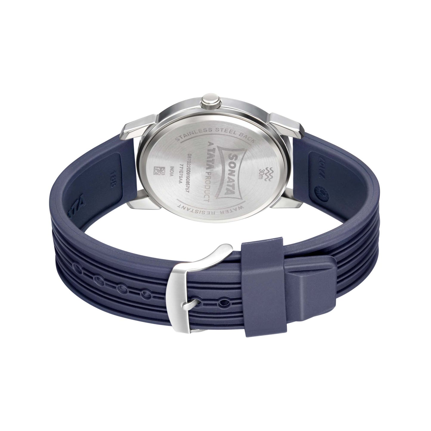 Sonata Quartz Analog Blue Dial TPU Strap Watch for Men